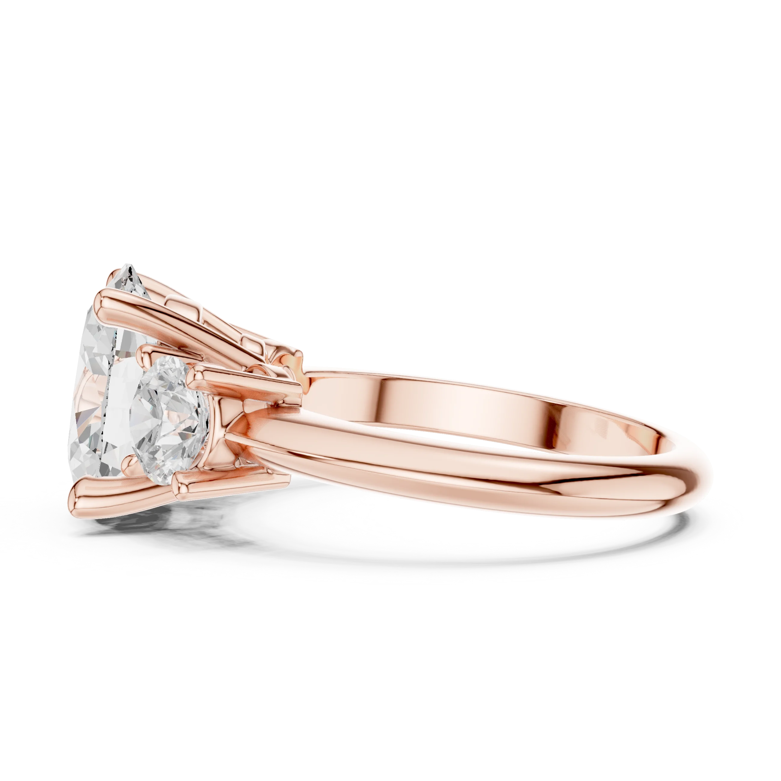 Oval Cut Diamond Three-Stone Engagement Ring
