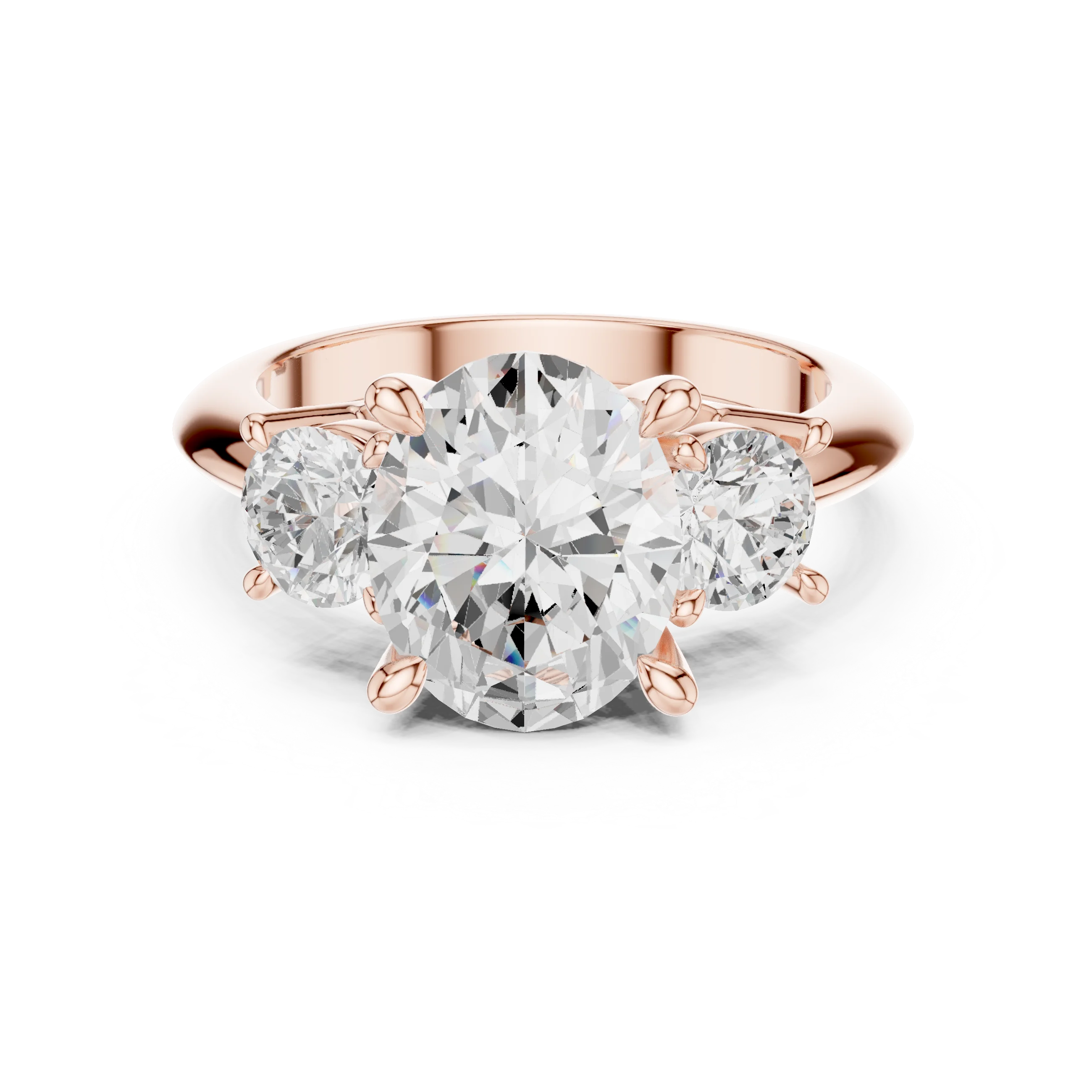 Oval Cut Diamond Three-Stone Engagement Ring