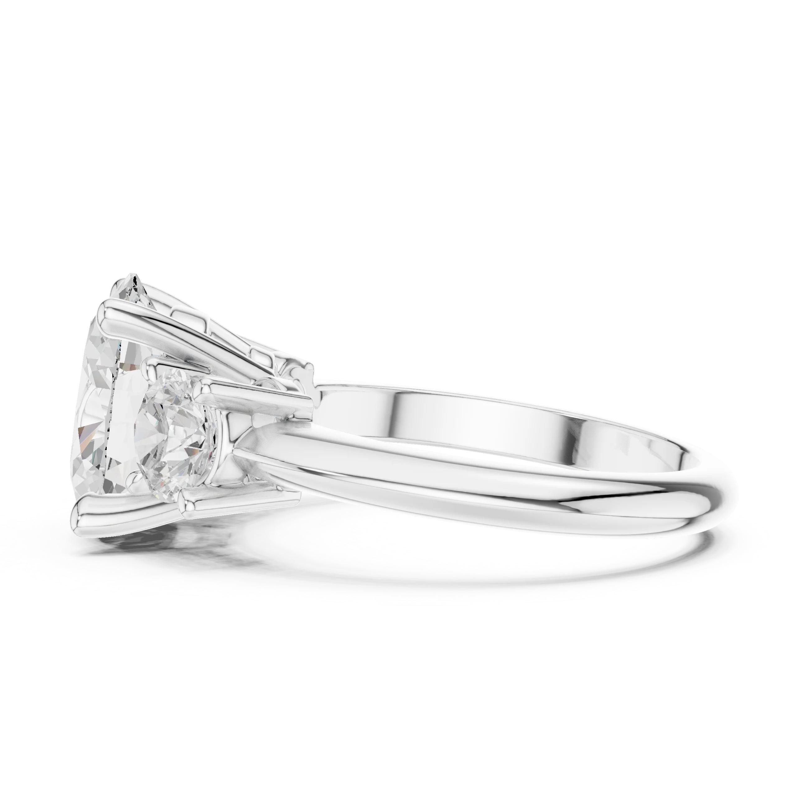 Oval Cut Diamond Three-Stone Engagement Ring