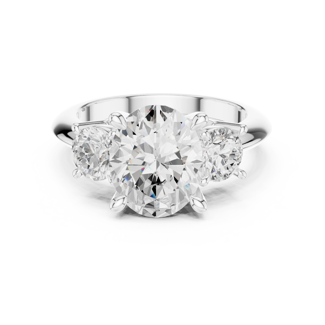Oval Cut Diamond Three-Stone Engagement Ring