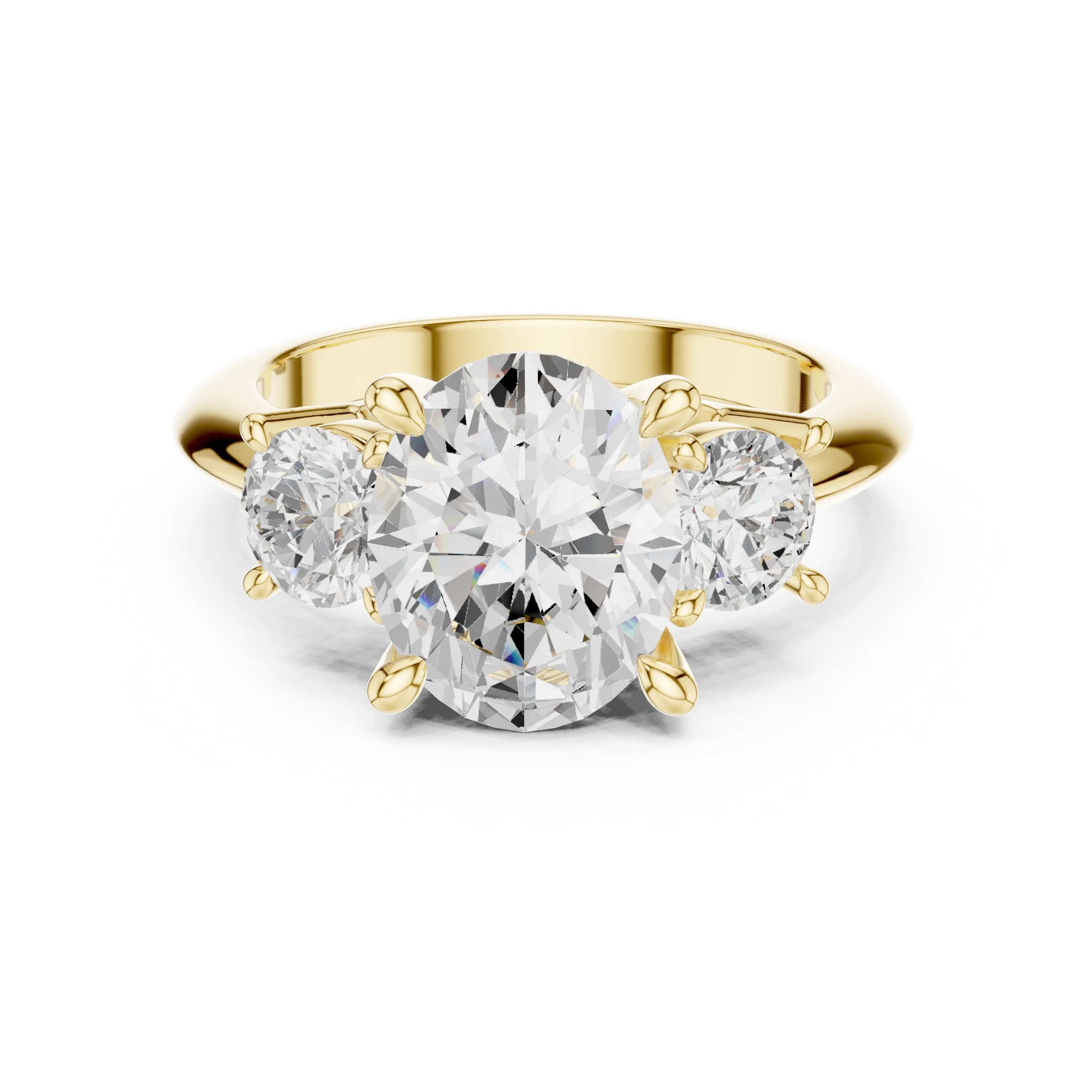 Oval Cut Diamond Three-Stone Engagement Ring