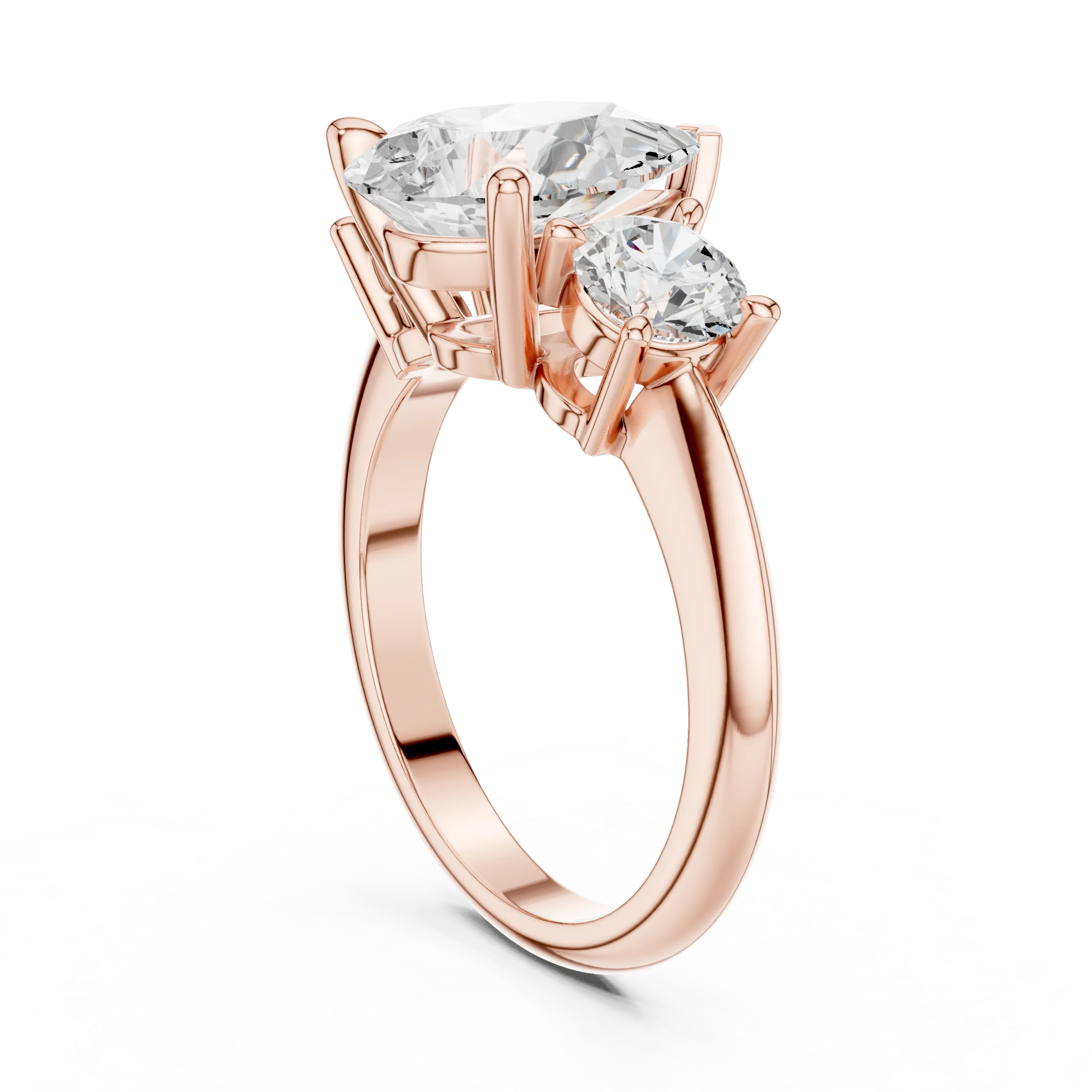 Pear Cut Diamond Three-Stone Engagement Ring