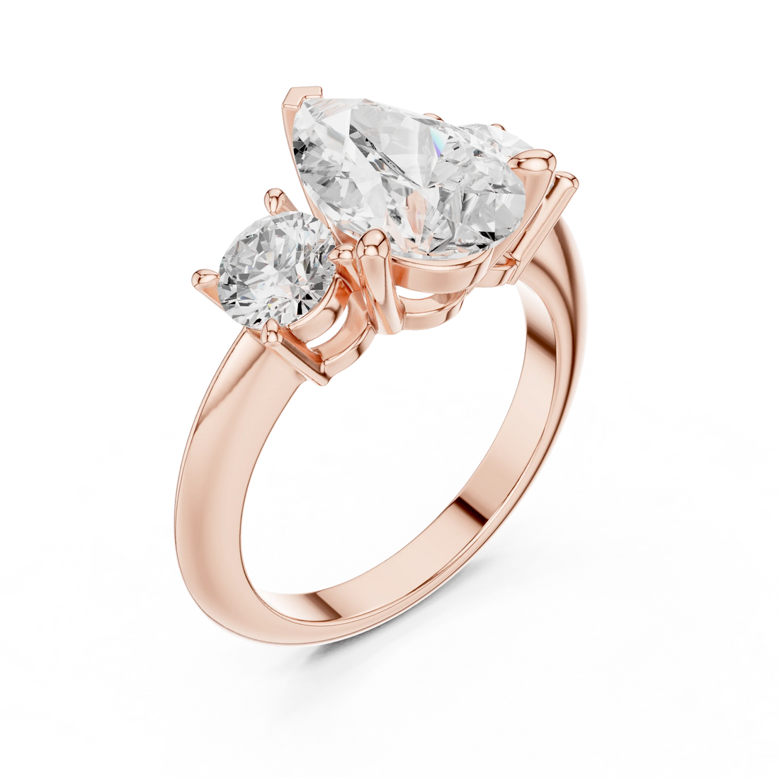 Pear Cut Diamond Three-Stone Engagement Ring