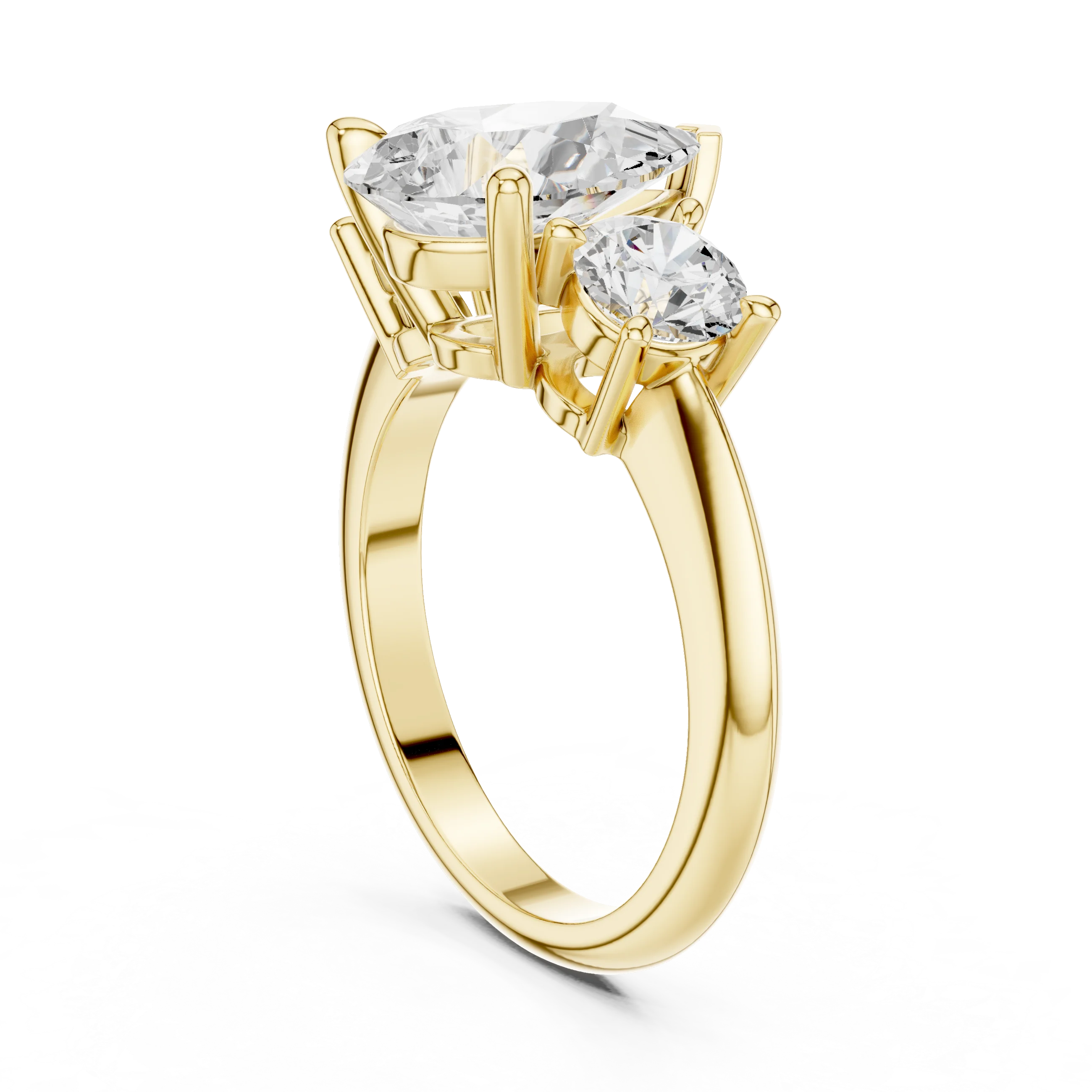 Pear Cut Diamond Three-Stone Engagement Ring
