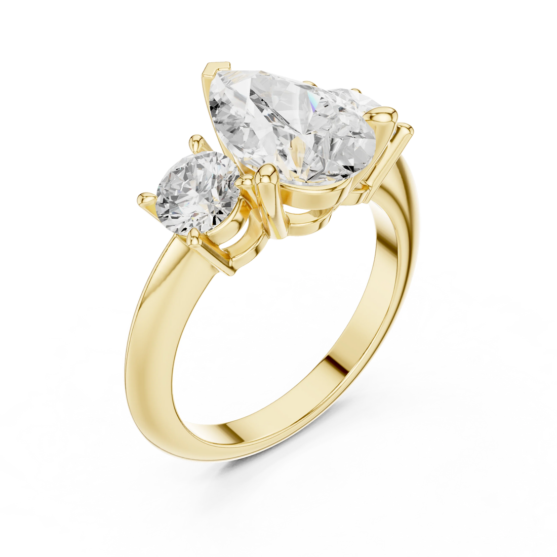 Pear Cut Diamond Three-Stone Engagement Ring