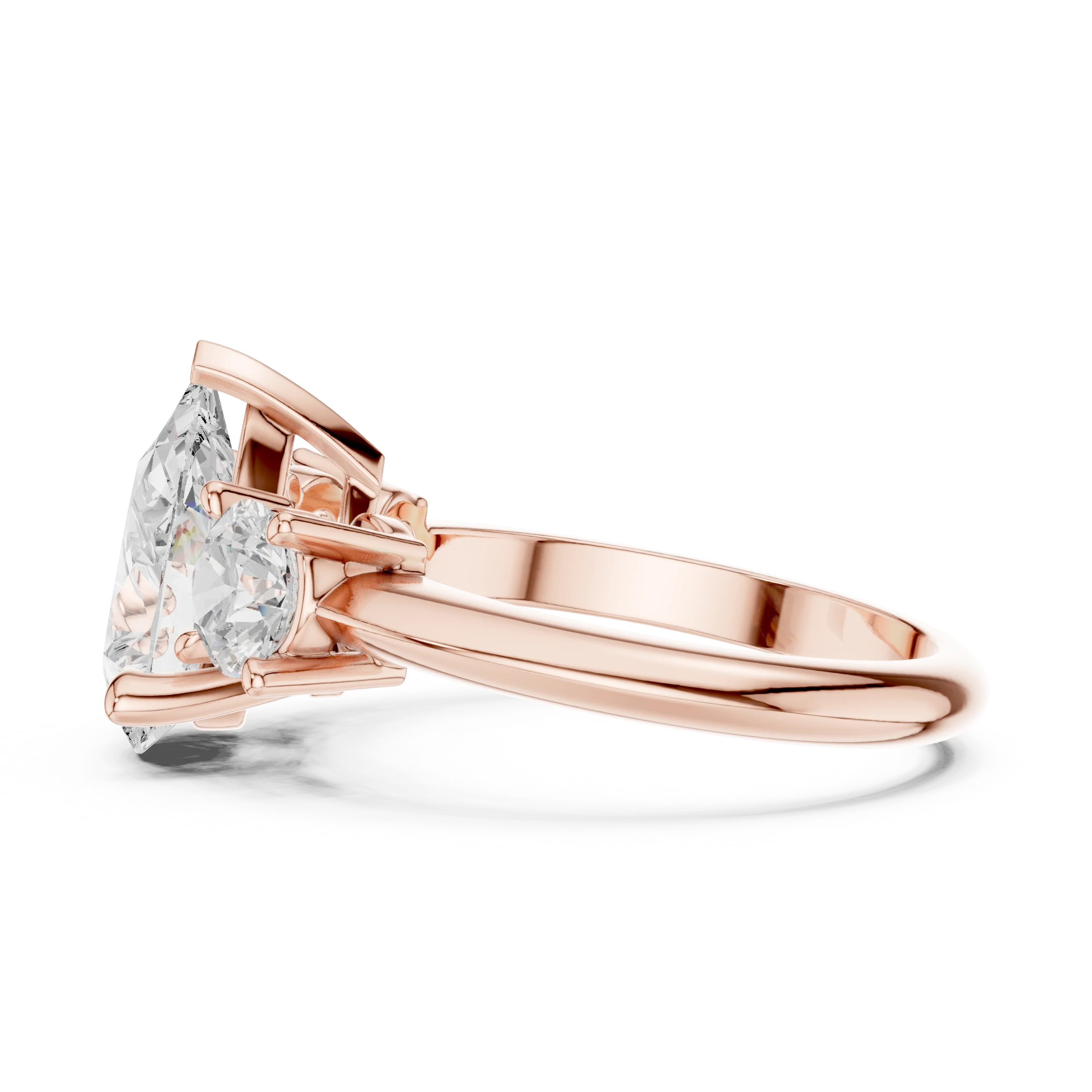 Pear Cut Diamond Three-Stone Engagement Ring