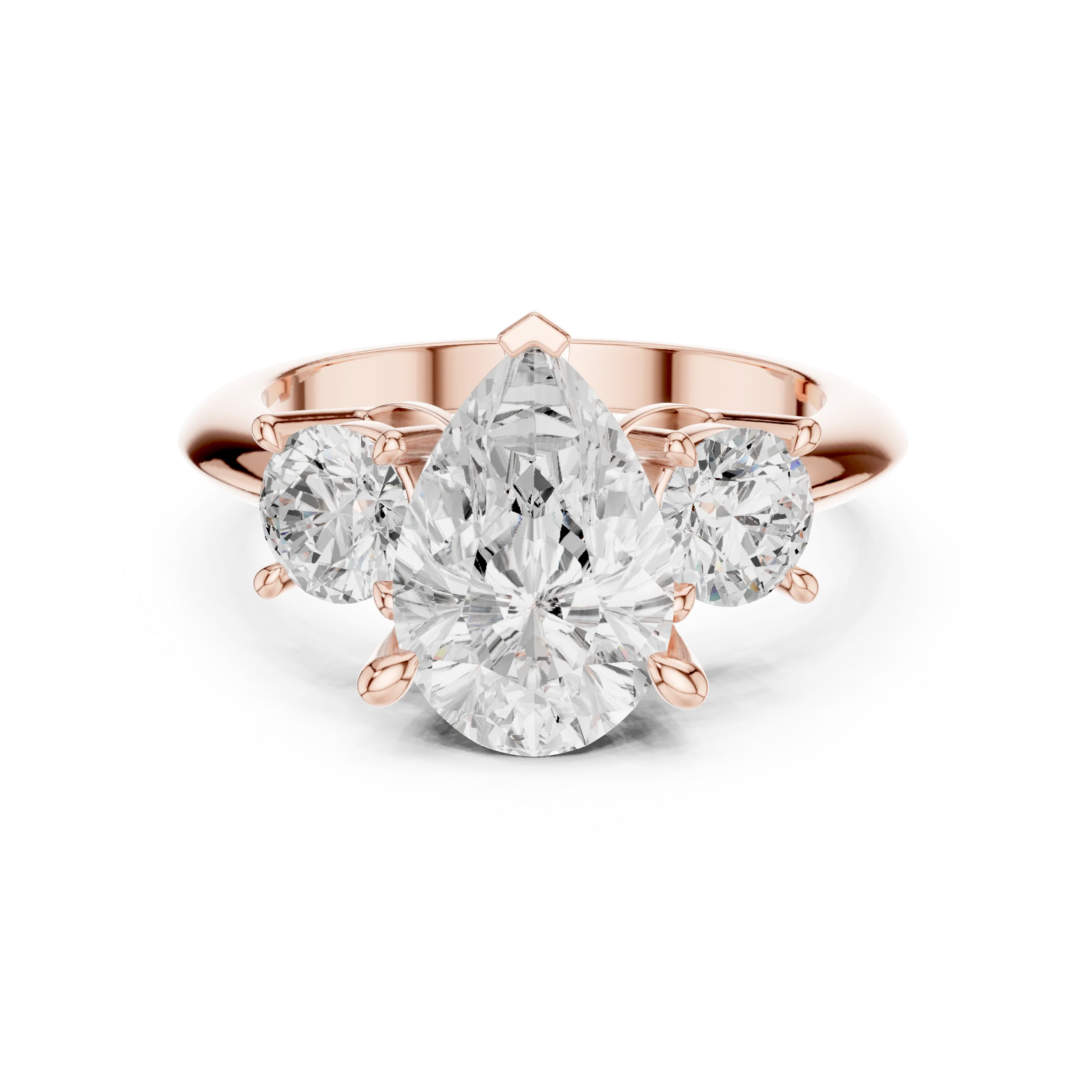 Pear Cut Diamond Three-Stone Engagement Ring