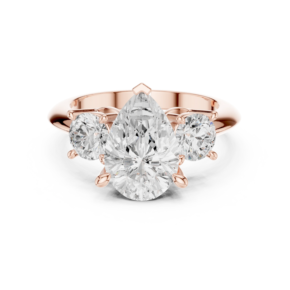 Pear Cut Diamond Three-Stone Engagement Ring