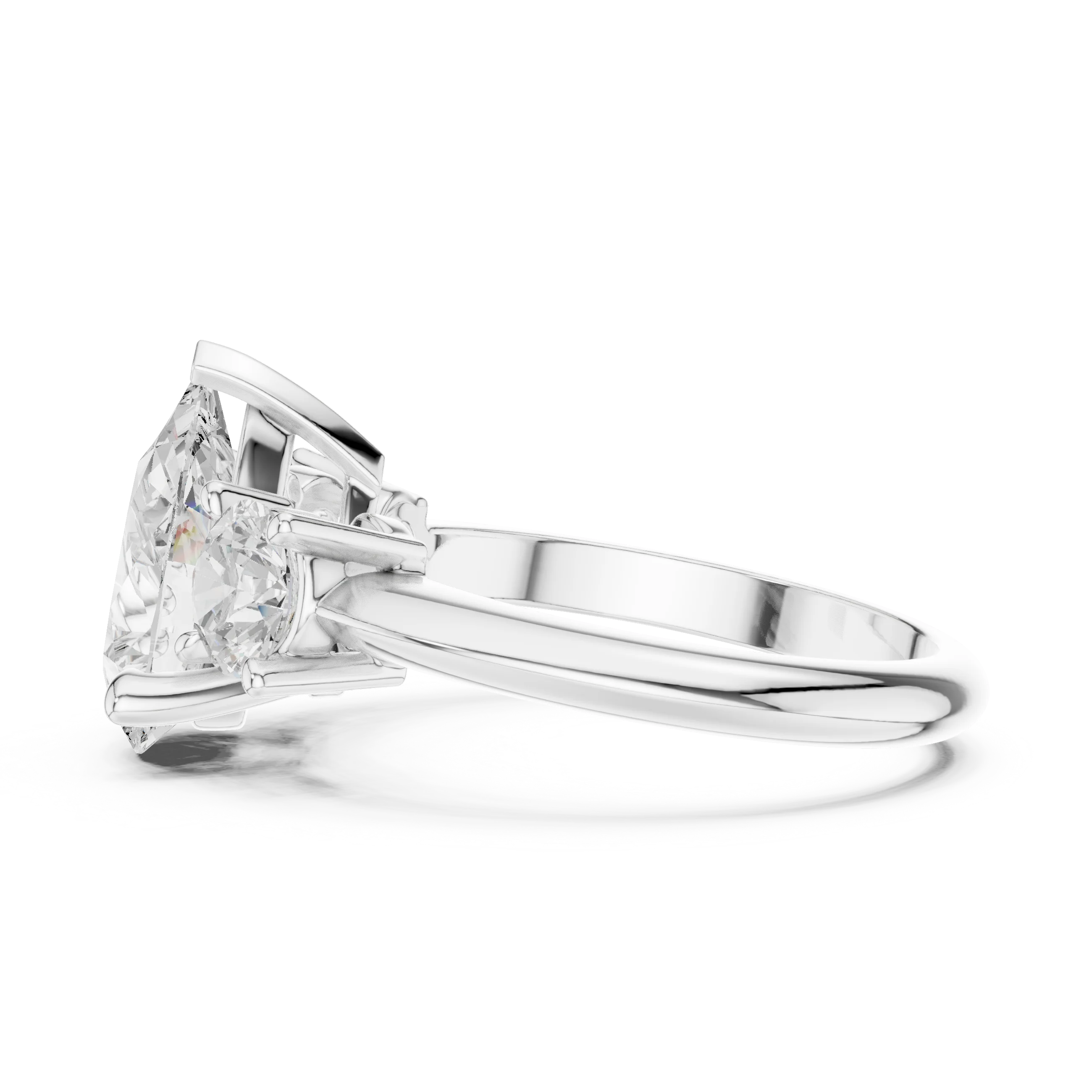 Pear Cut Diamond Three-Stone Engagement Ring