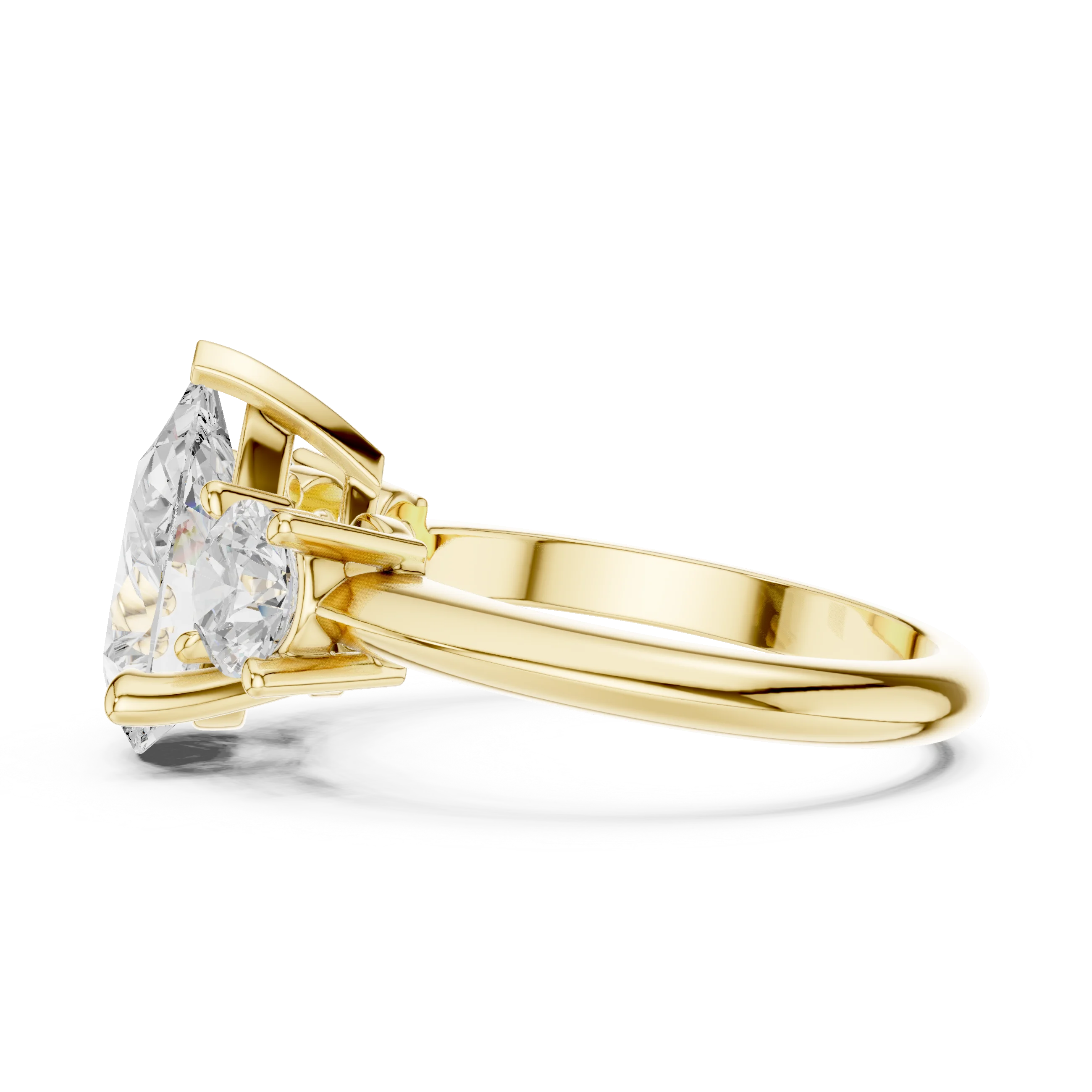 Pear Cut Diamond Three-Stone Engagement Ring