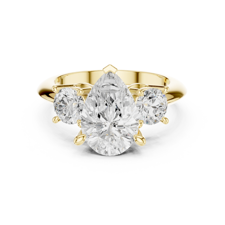 Pear Cut Diamond Three-Stone Engagement Ring