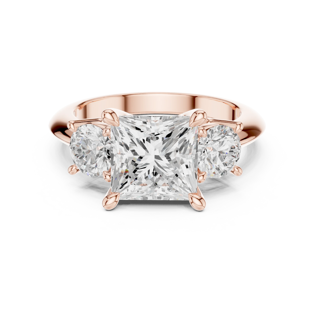Princess Cut Diamond Three-Stone Engagement Ring