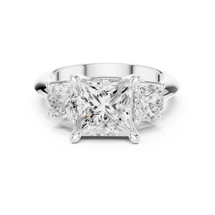 Princess Cut Diamond Three-Stone Engagement Ring