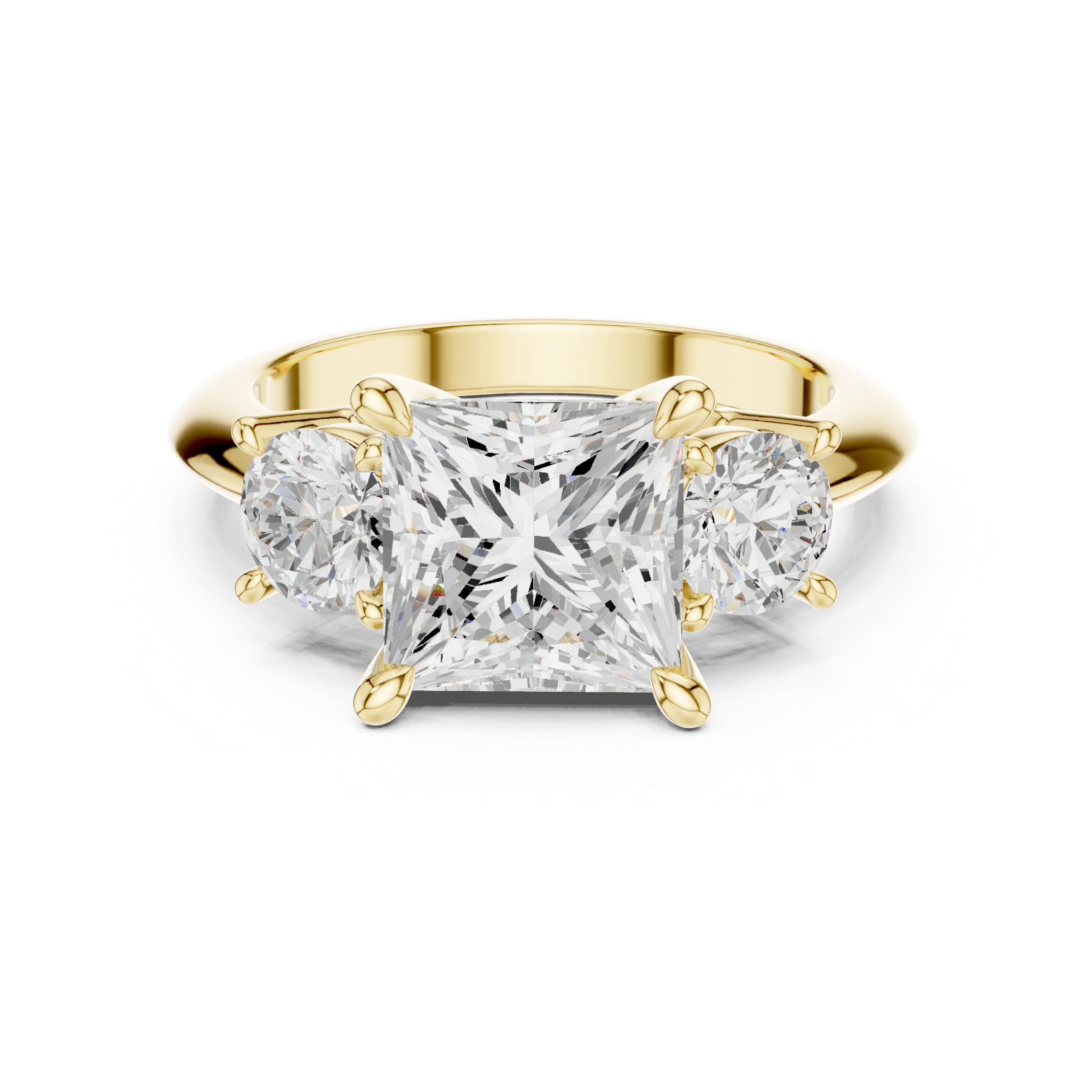 Princess Cut Diamond Three-Stone Engagement Ring