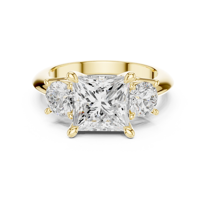Princess Cut Diamond Three-Stone Engagement Ring
