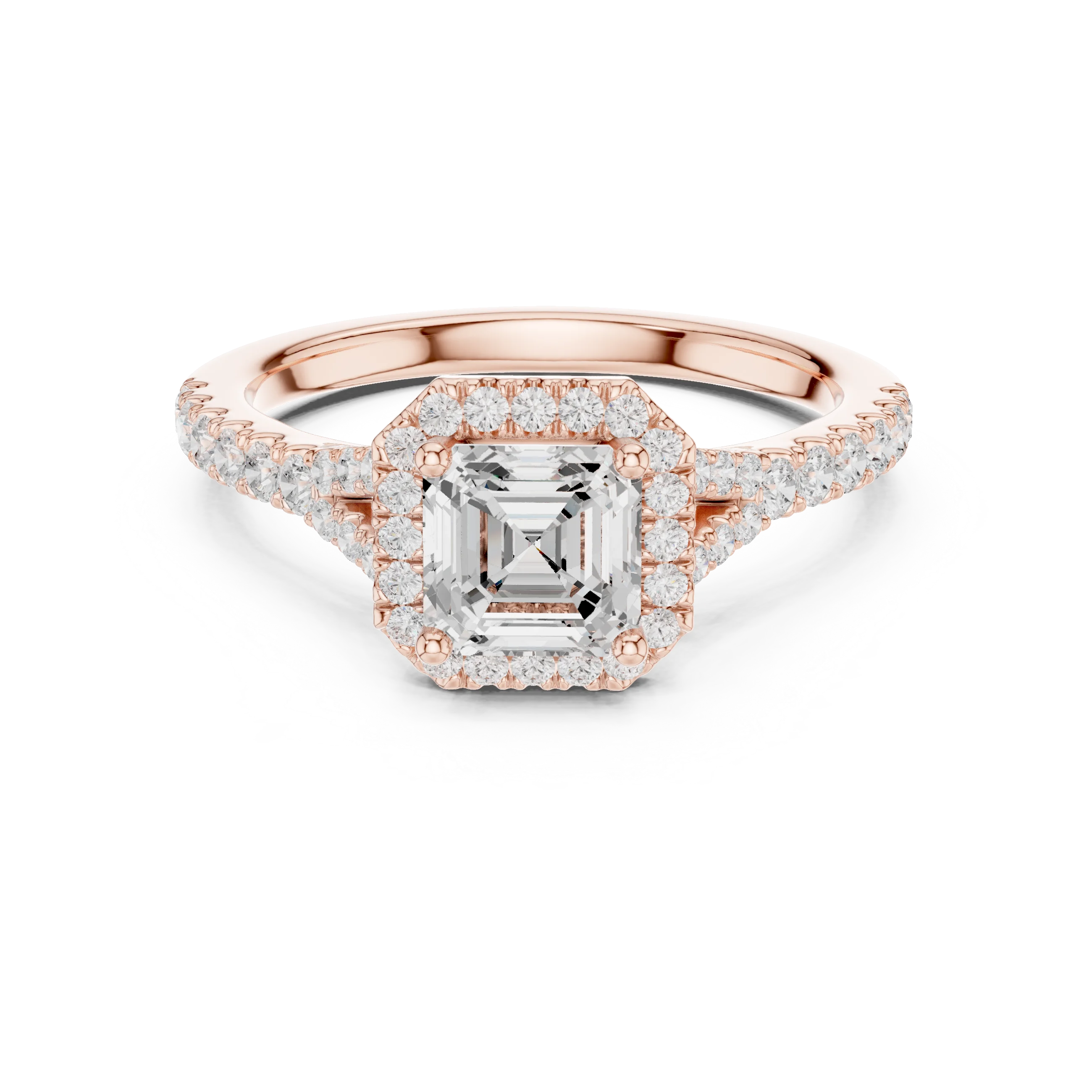 Asscher Cut Diamond Halo Engagement Ring