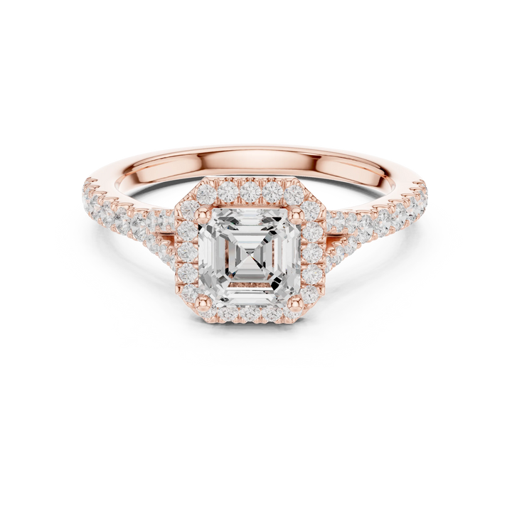 Asscher Cut Diamond Halo Engagement Ring