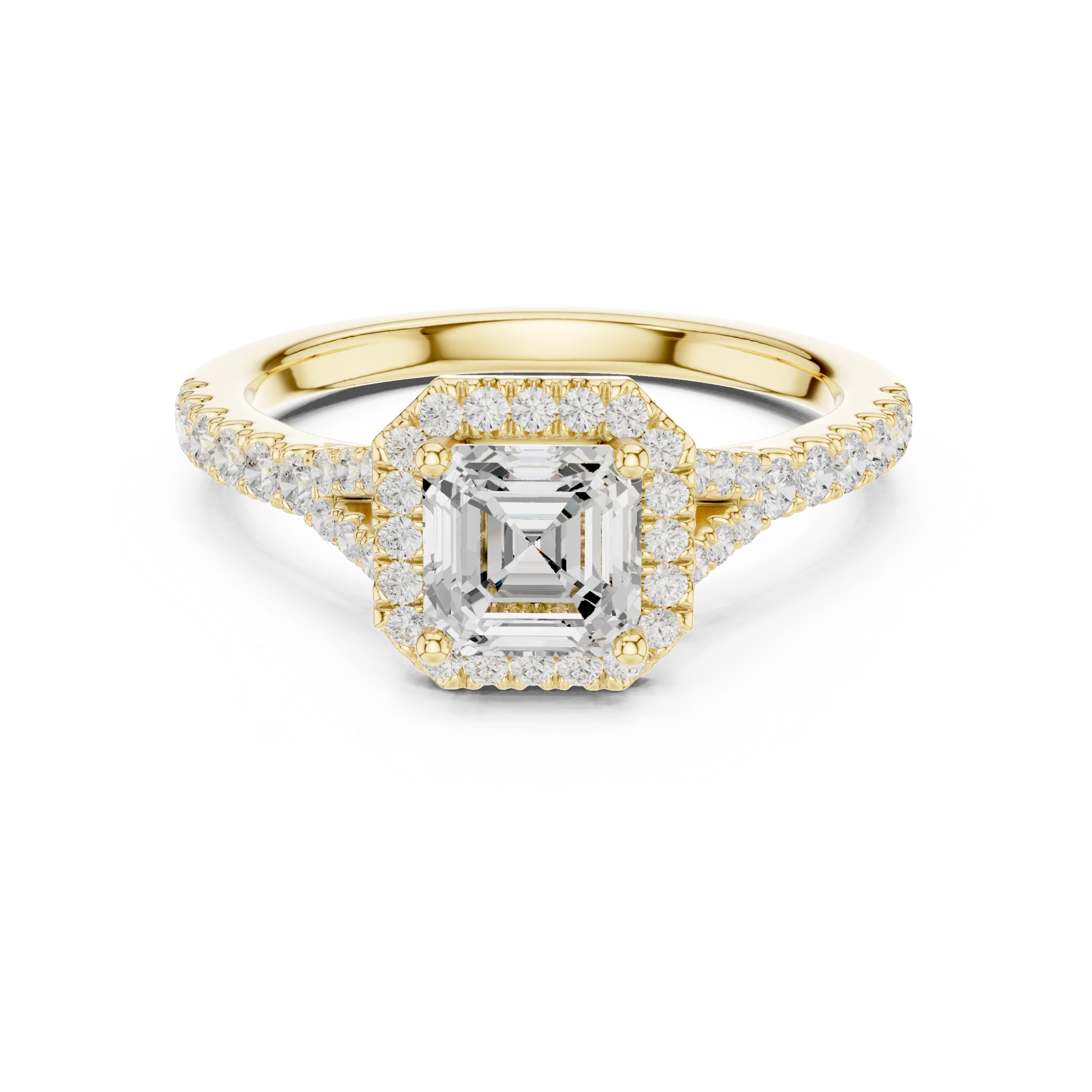 Asscher Cut Diamond Halo Engagement Ring
