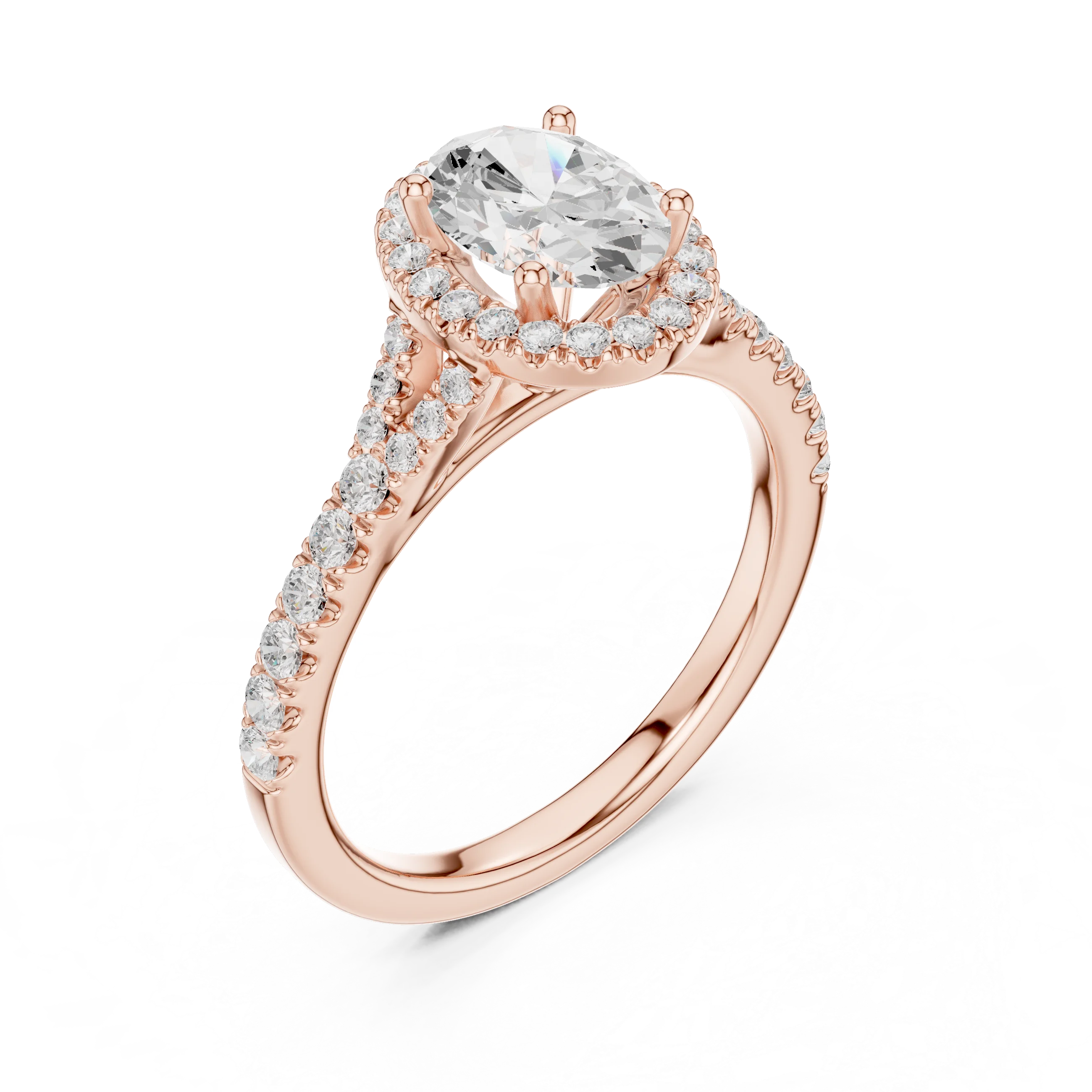 Oval Cut Diamond Halo Engagement Ring