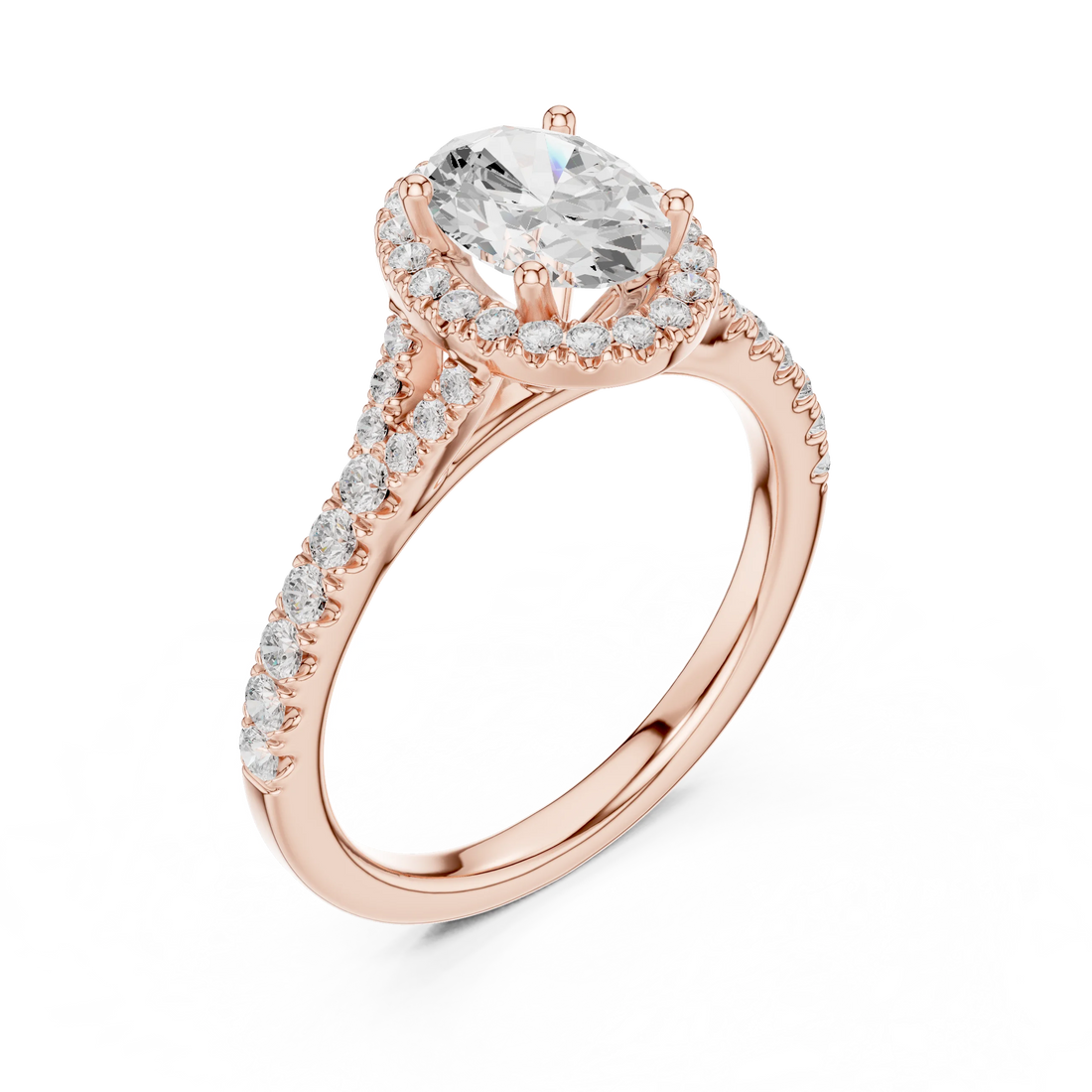Oval Cut Diamond Halo Engagement Ring