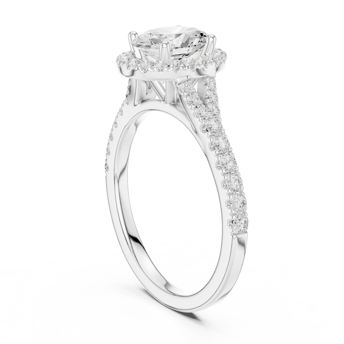 Oval Cut Diamond Halo Engagement Ring