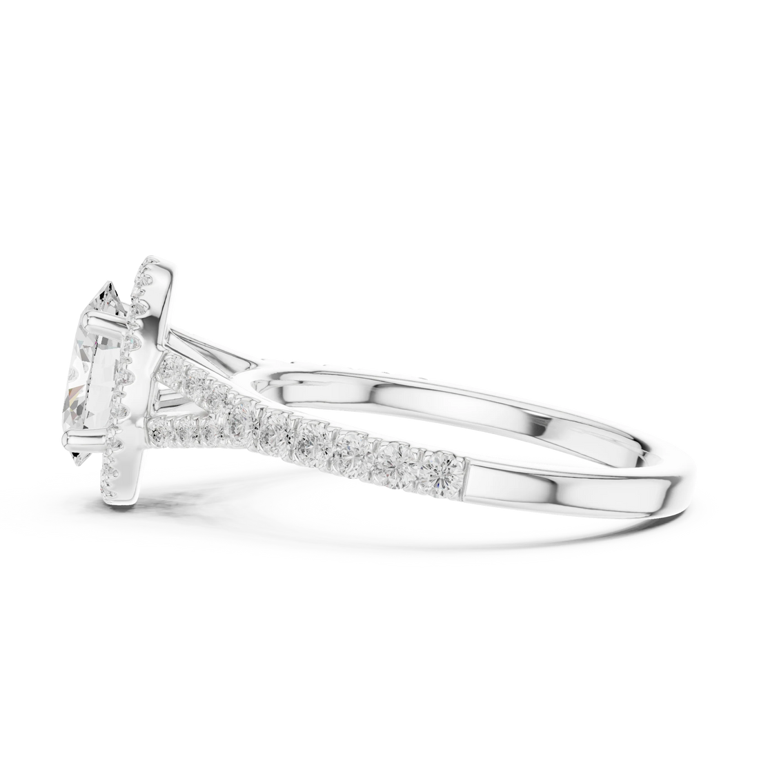 Oval Cut Diamond Halo Engagement Ring