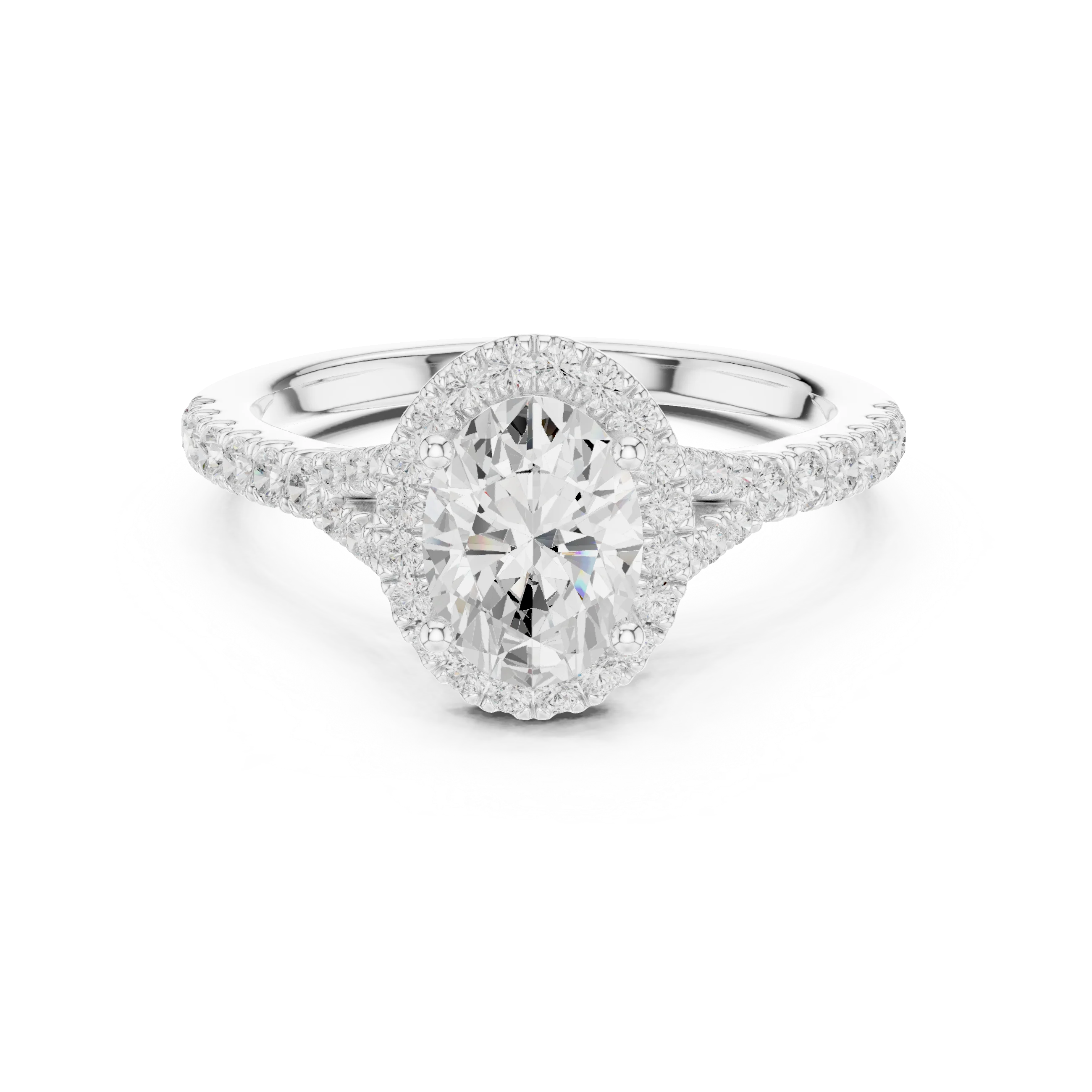 Oval Cut Diamond Halo Engagement Ring