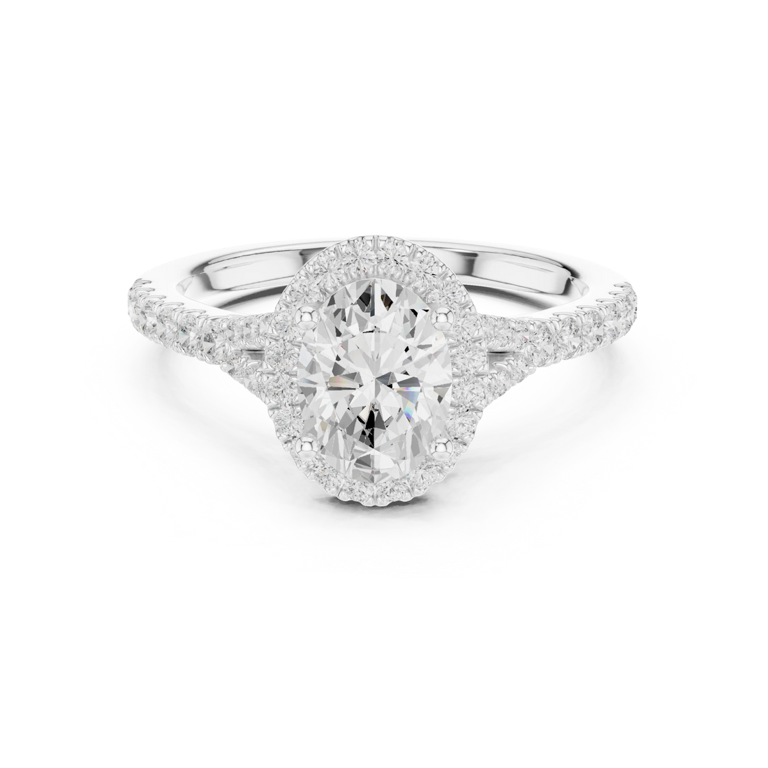 Oval Cut Diamond Halo Engagement Ring