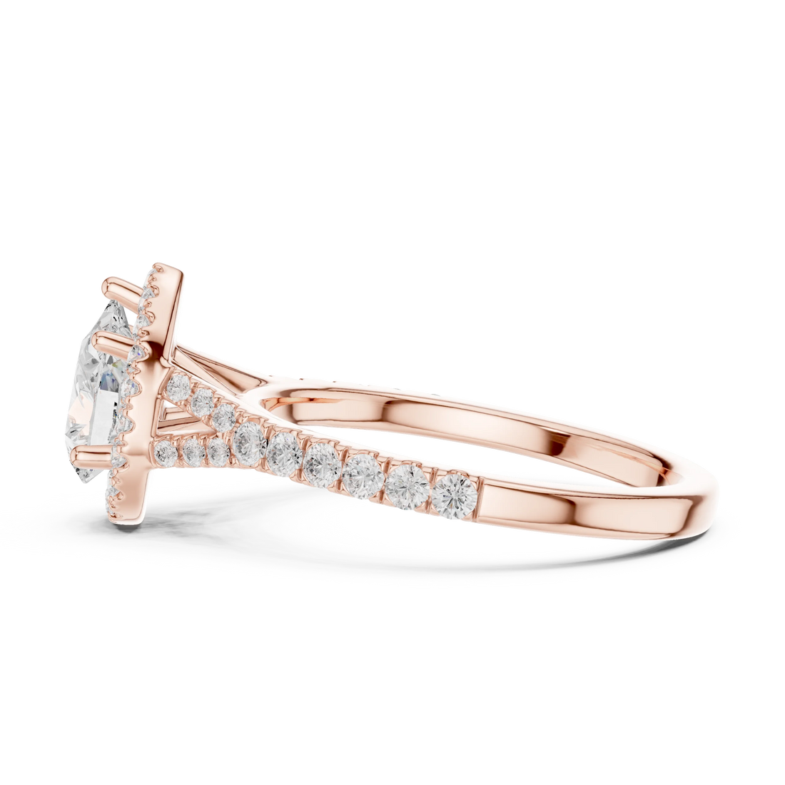 Pear Cut Diamond Halo Engagement Ring