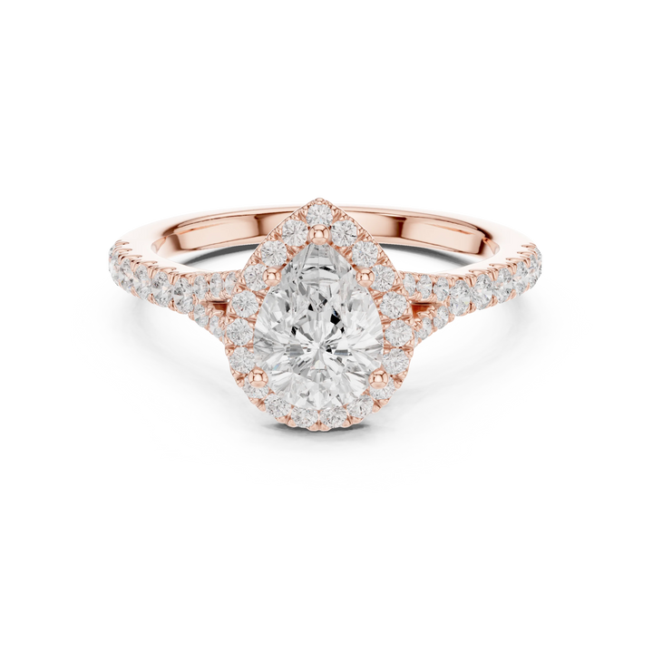 Pear Cut Diamond Halo Engagement Ring
