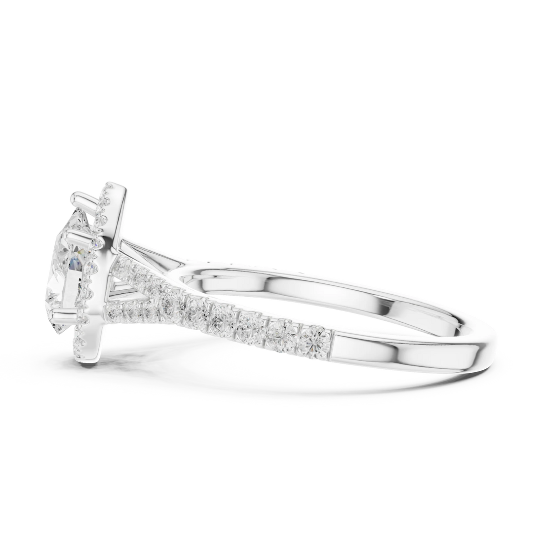 Pear Cut Diamond Halo Engagement Ring