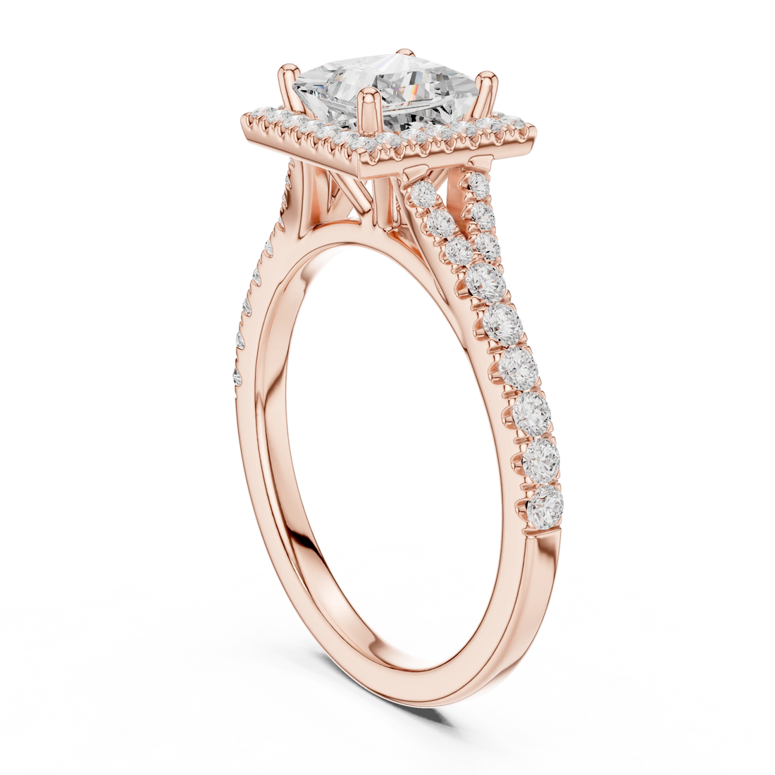Princess Cut Diamond Halo Engagement Ring
