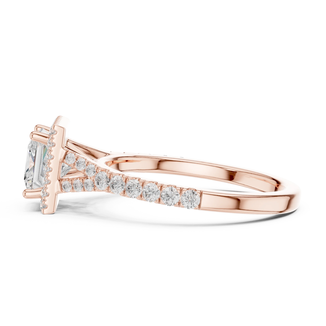 Princess Cut Diamond Halo Engagement Ring