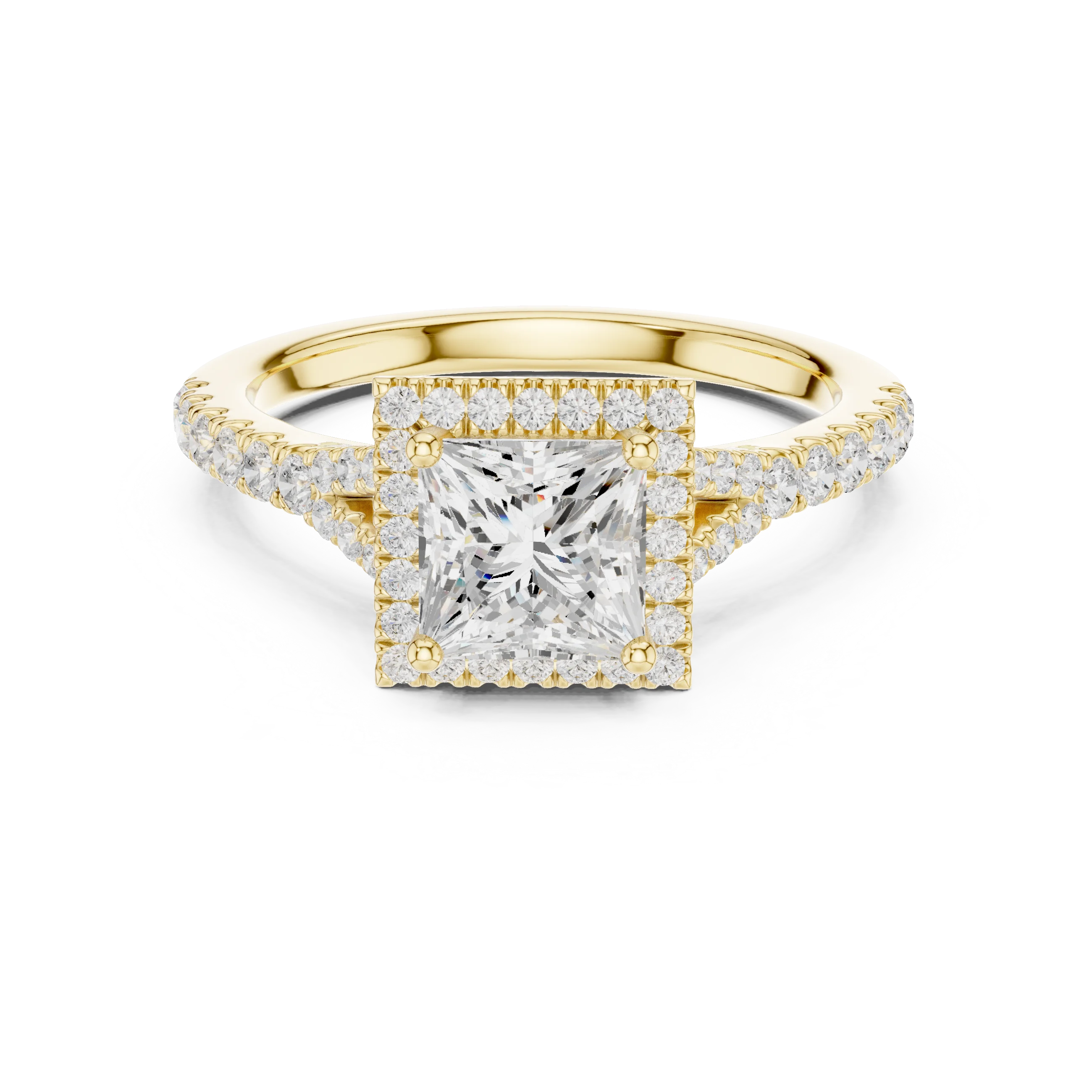 Princess Cut Diamond Halo Engagement Ring