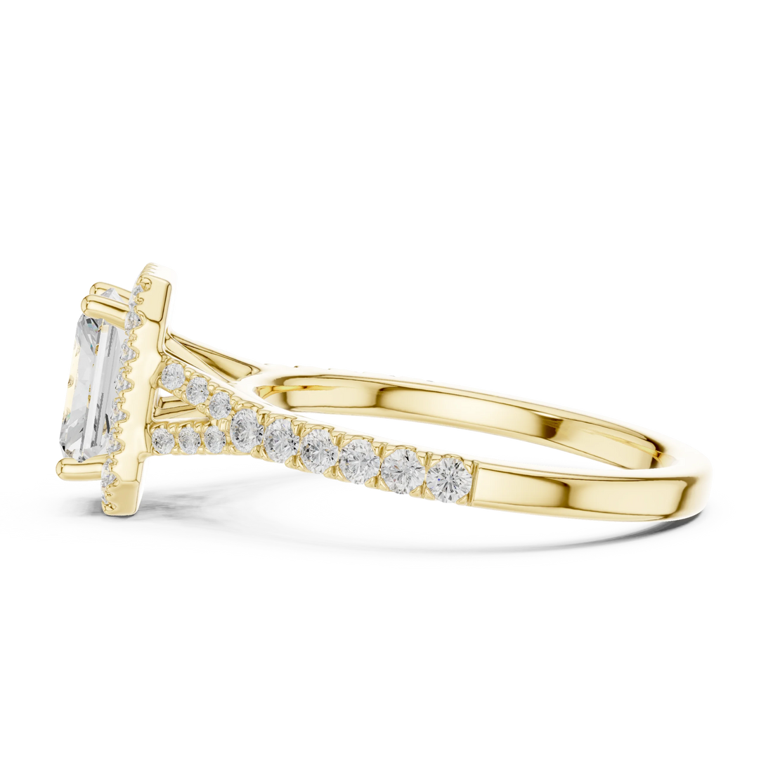 Radiant Cut Diamond Halo Engagement Ring