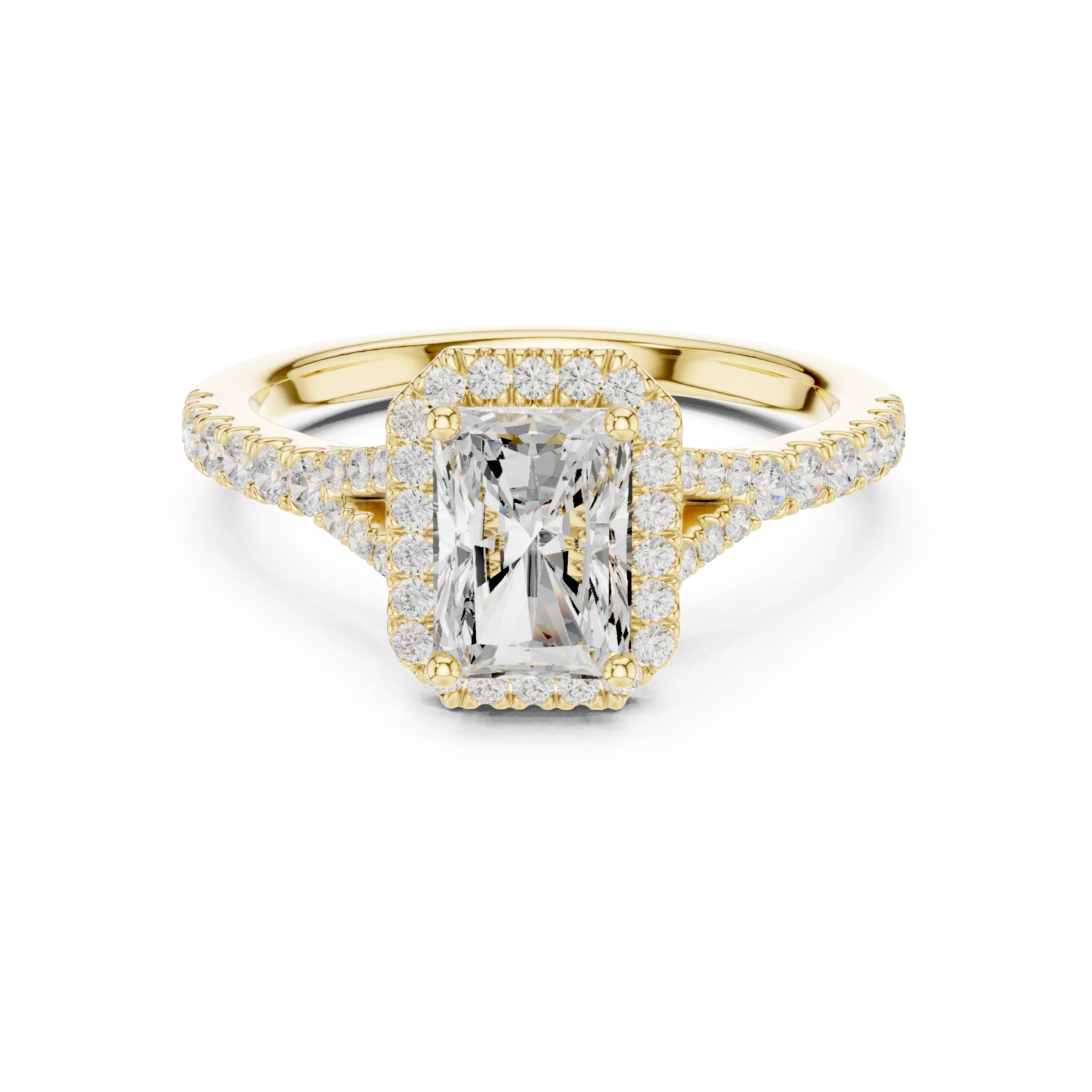 Radiant Cut Diamond Halo Engagement Ring