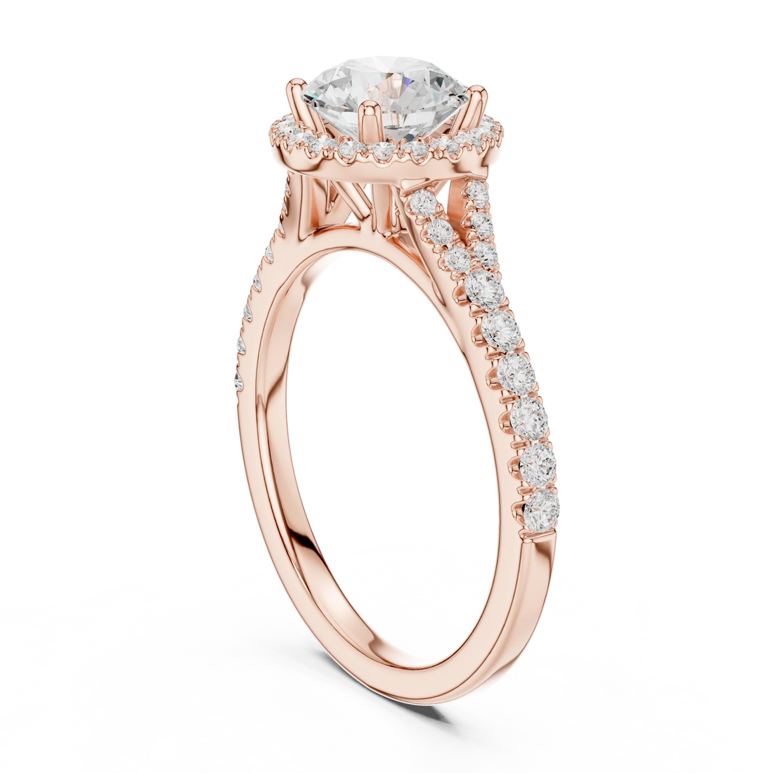 Round Cut Diamond Halo Engagement Ring