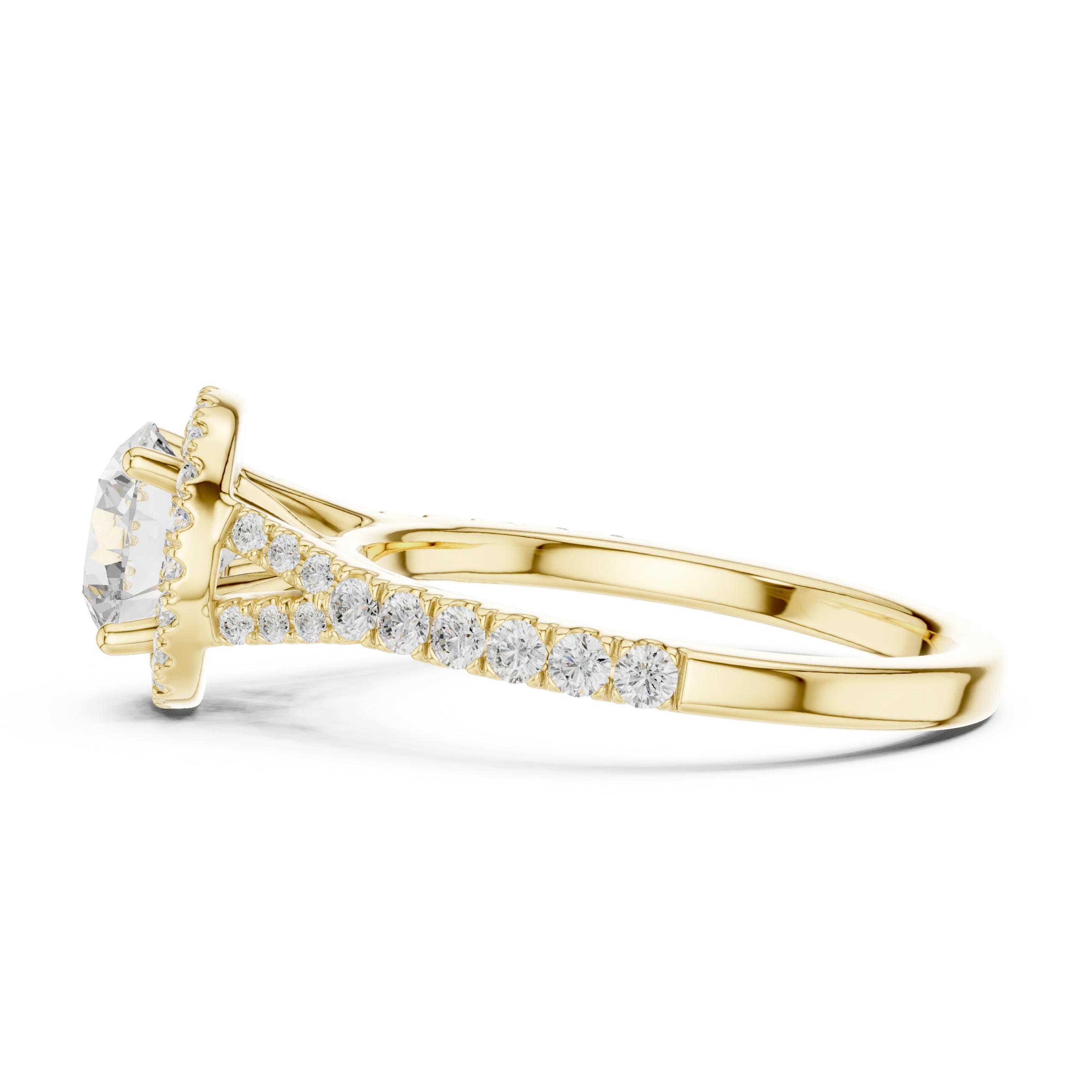 Round Cut Diamond Halo Engagement Ring