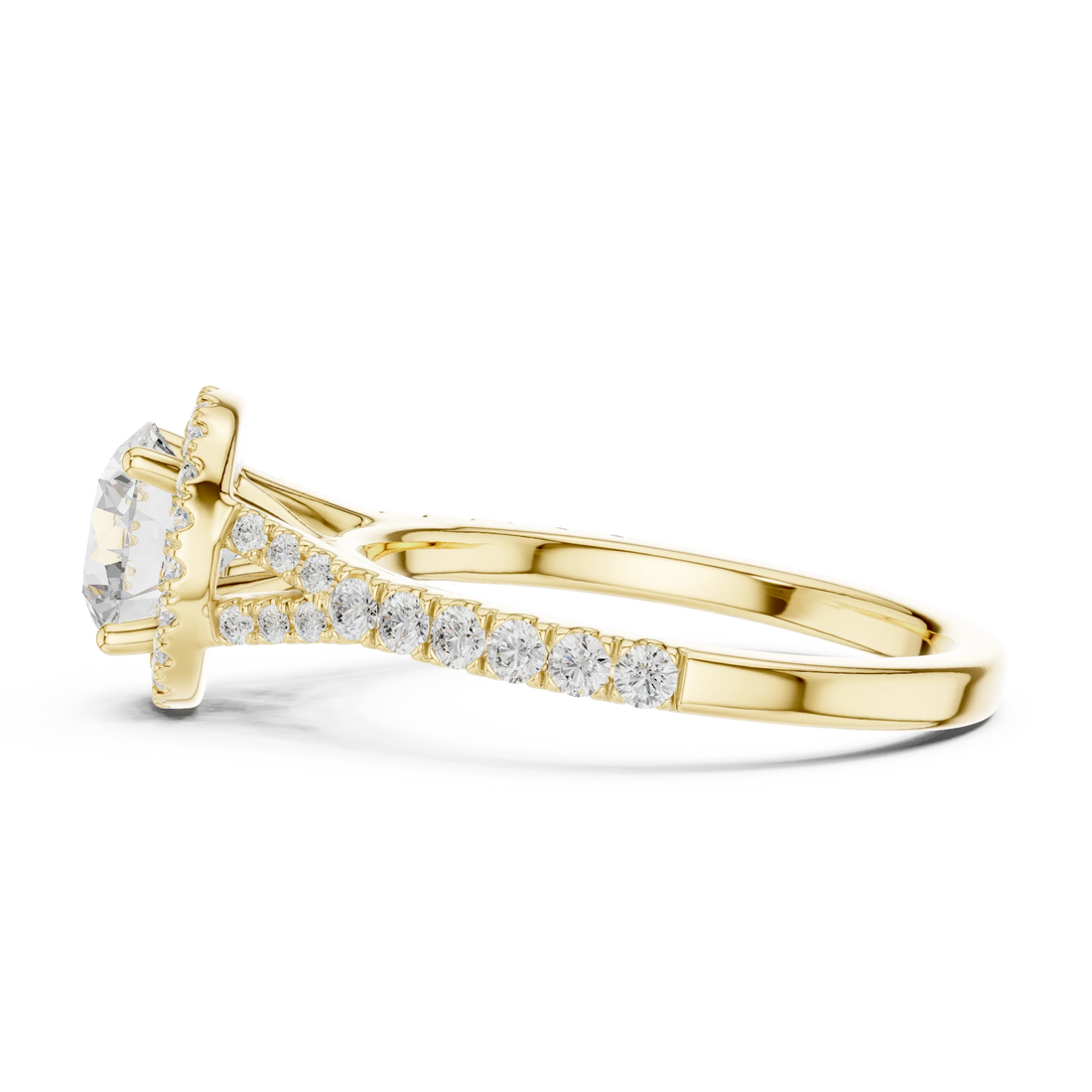 Round Cut Diamond Halo Engagement Ring