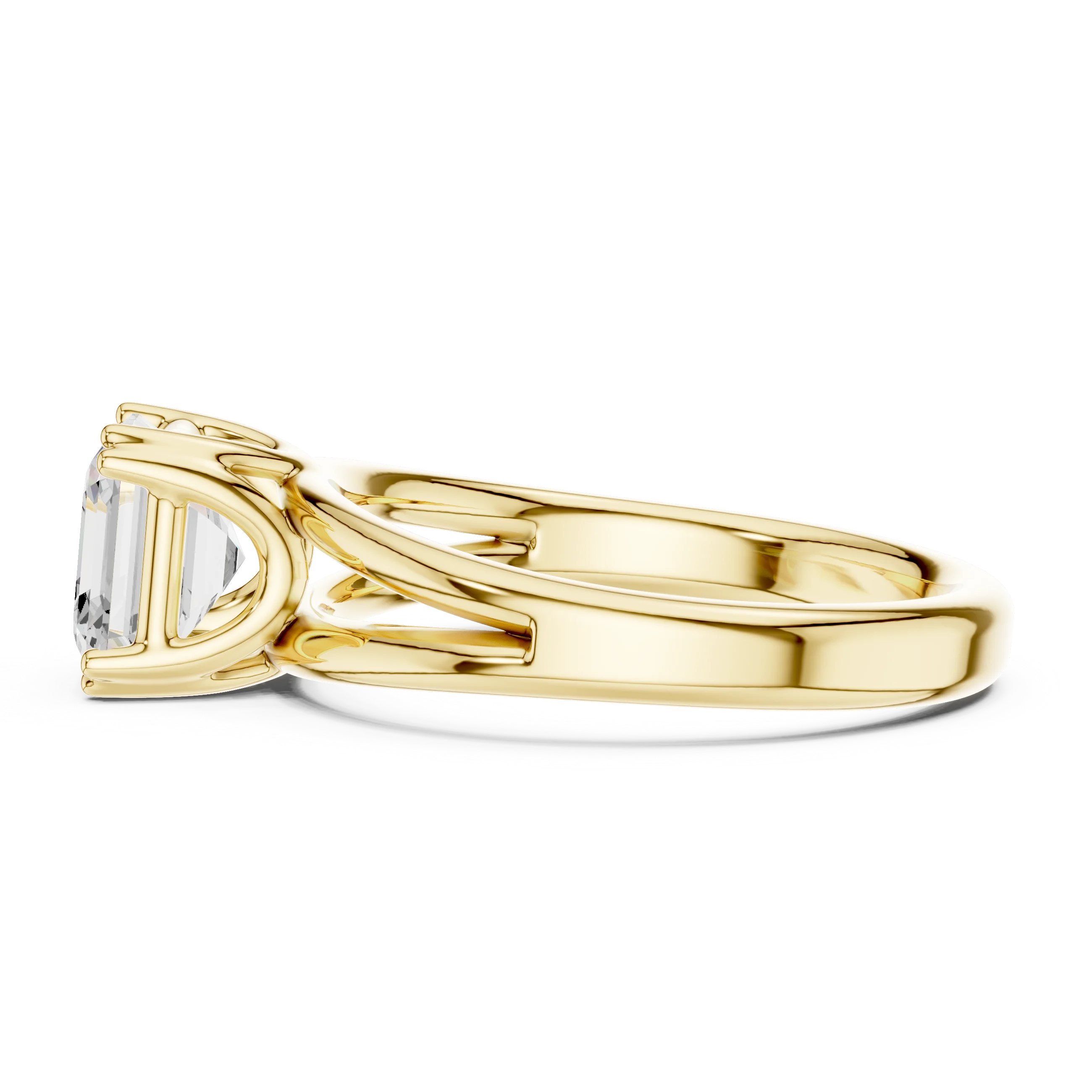 Asscher Shape Diamond Solitaire Engagement Ring
