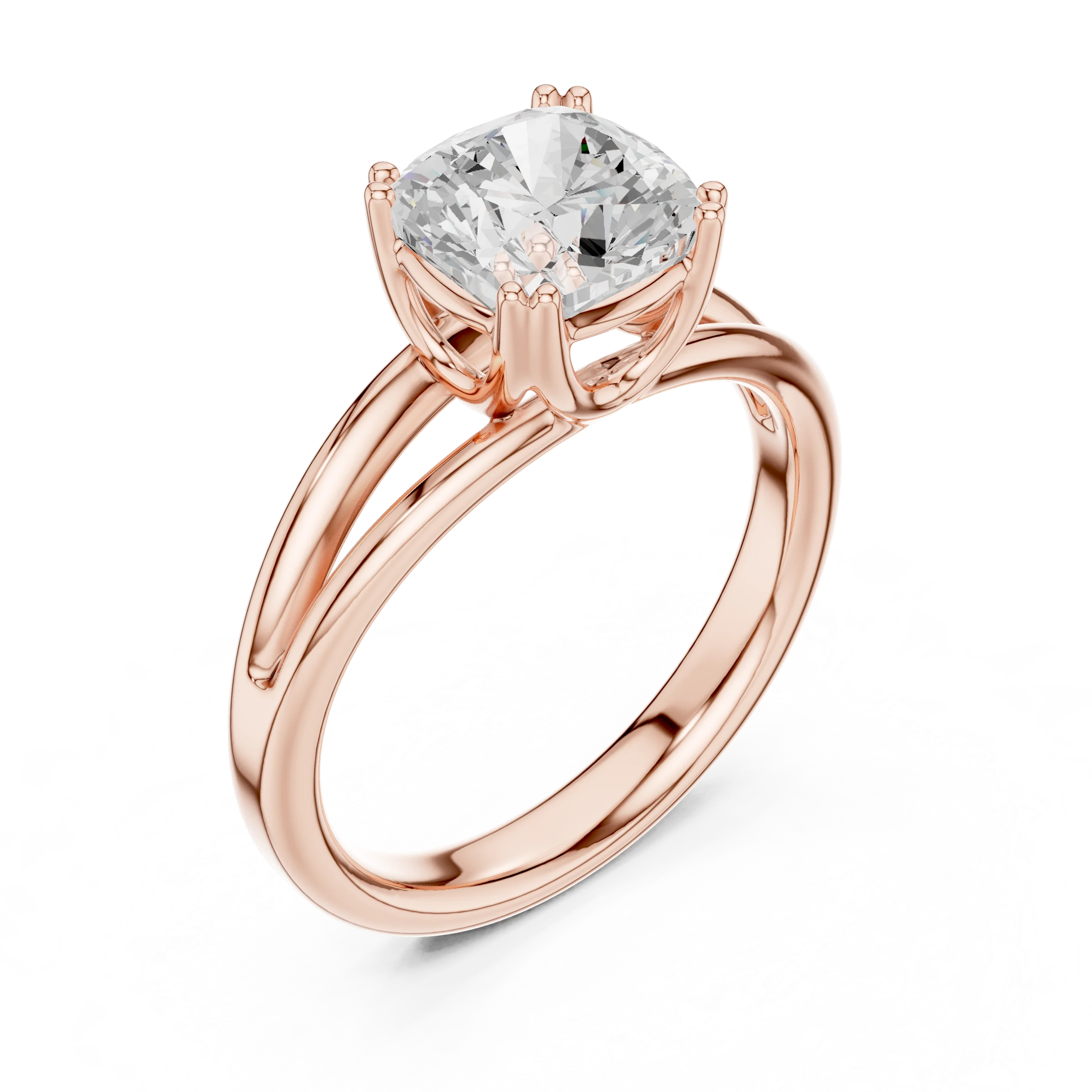 Cushion Shape Diamond Solitaire Engagement Ring
