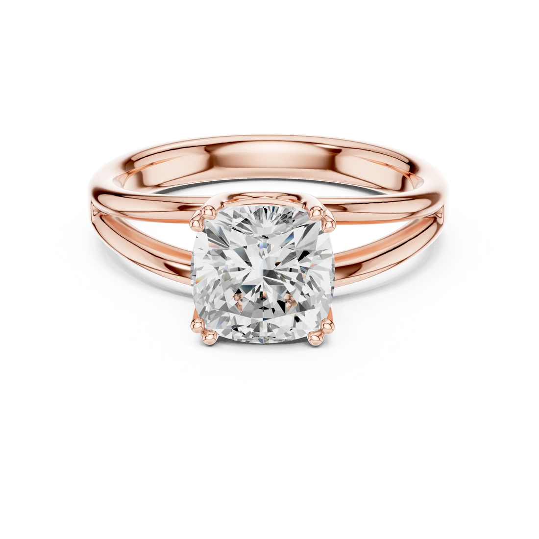 Cushion Shape Diamond Solitaire Engagement Ring