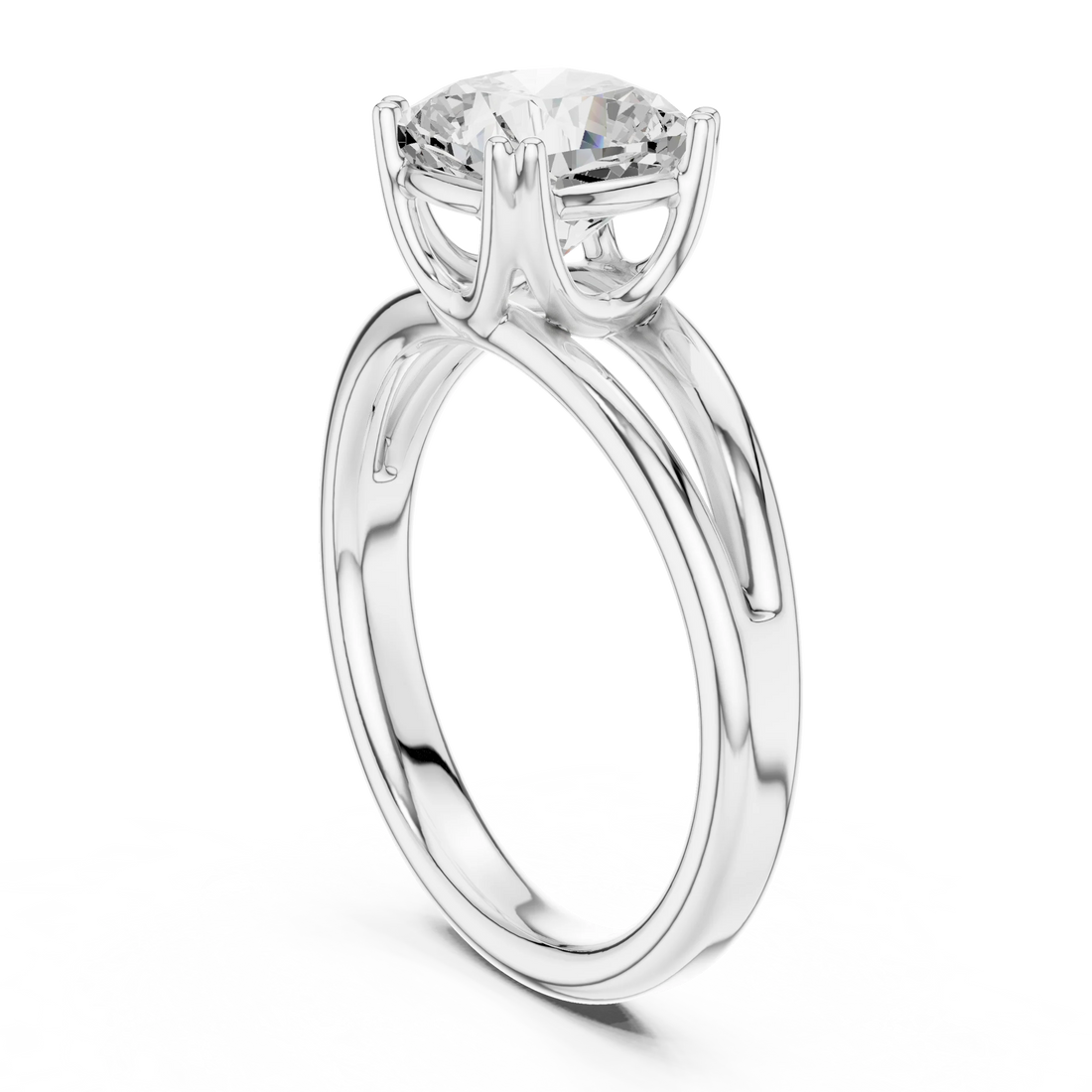 Cushion Shape Diamond Solitaire Engagement Ring