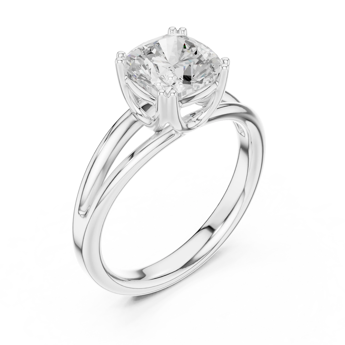 Cushion Shape Diamond Solitaire Engagement Ring