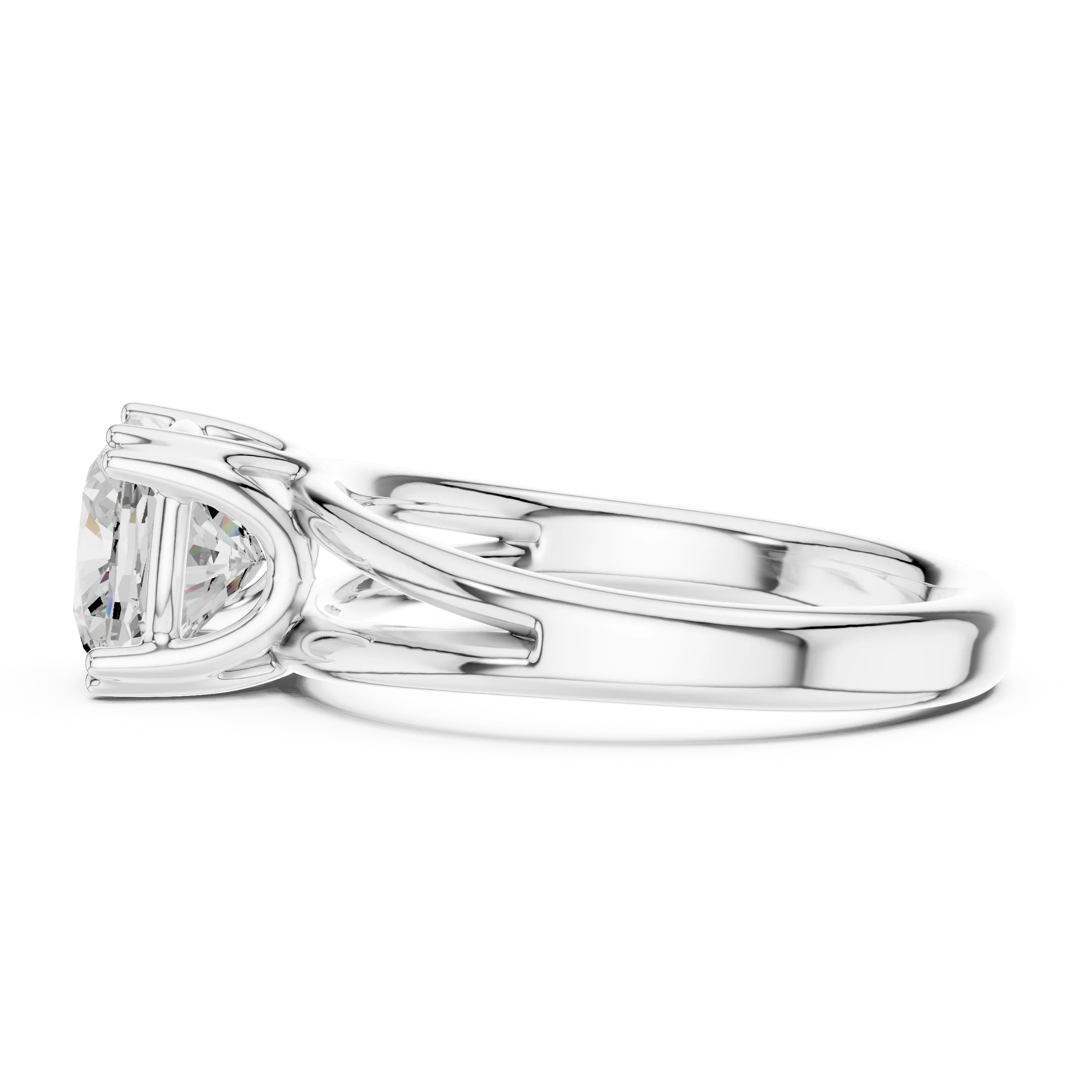 Cushion Shape Diamond Solitaire Engagement Ring