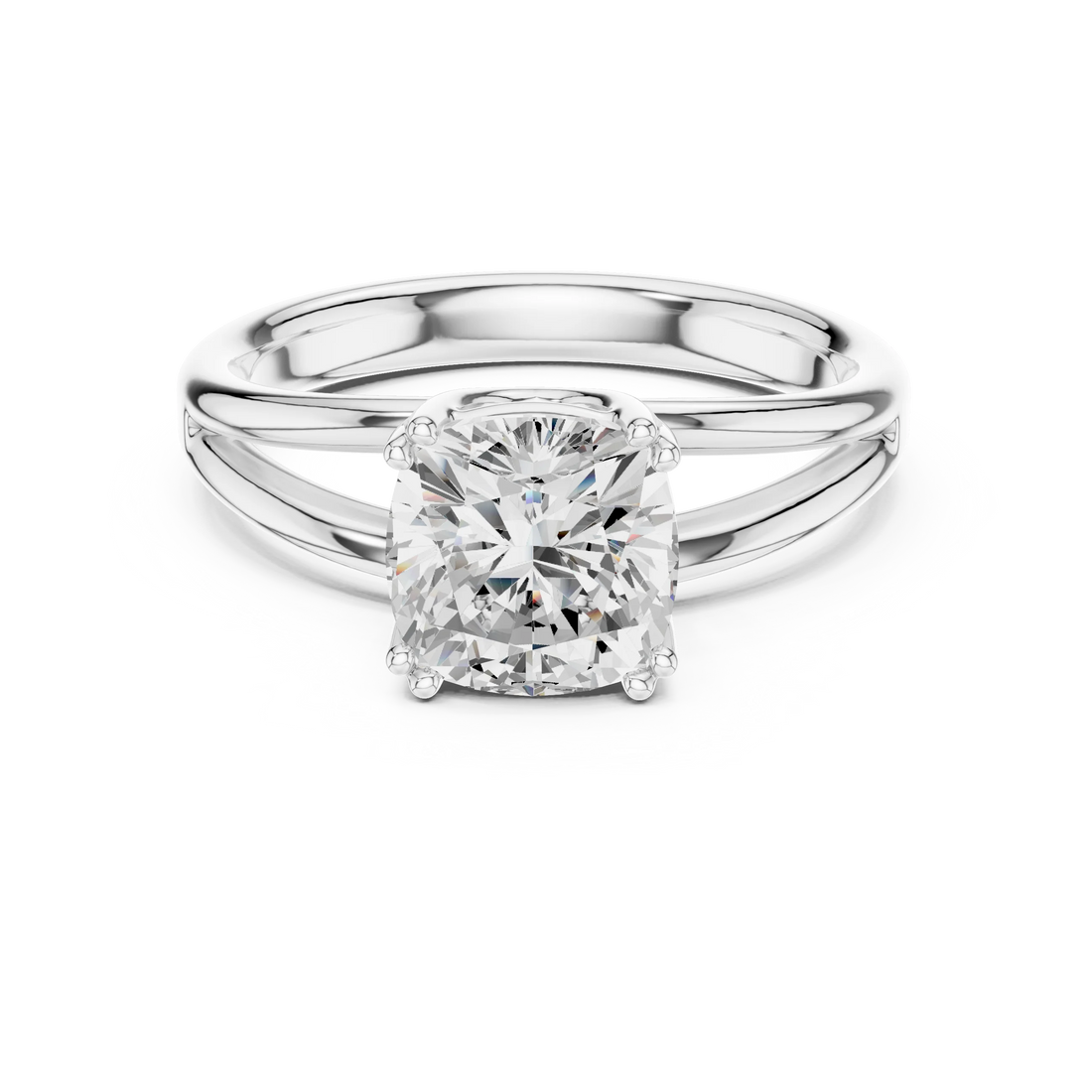 Cushion Shape Diamond Solitaire Engagement Ring