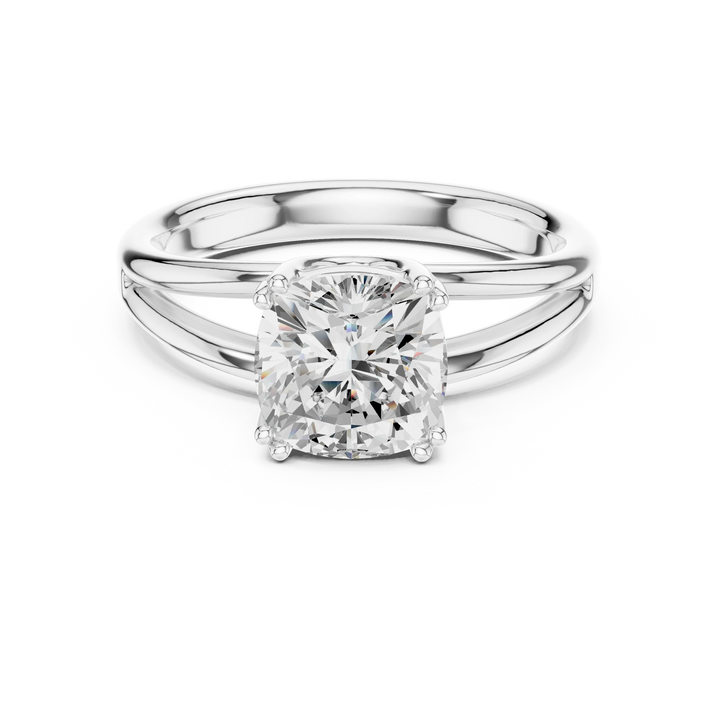 Cushion Shape Diamond Solitaire Engagement Ring