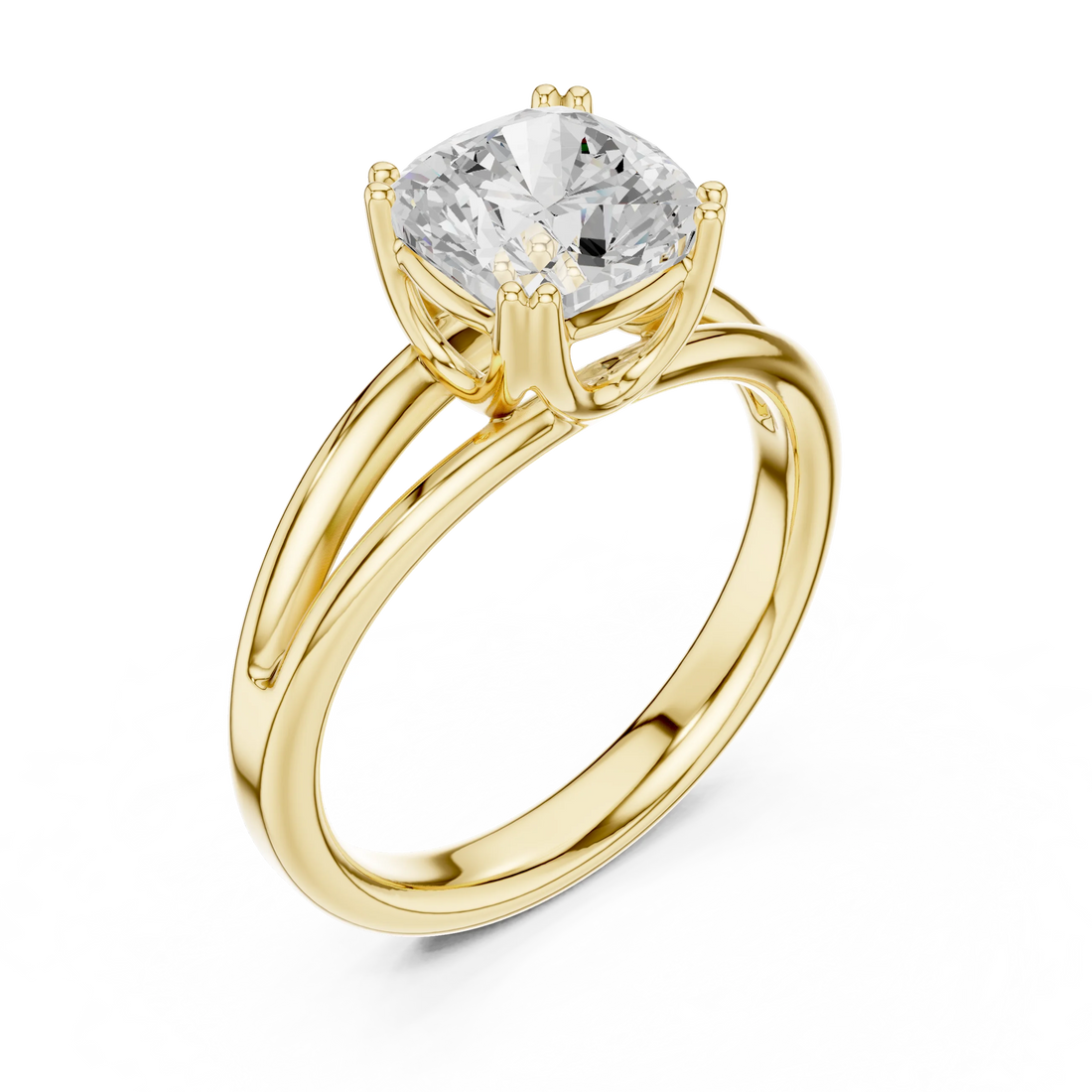 Cushion Shape Diamond Solitaire Engagement Ring