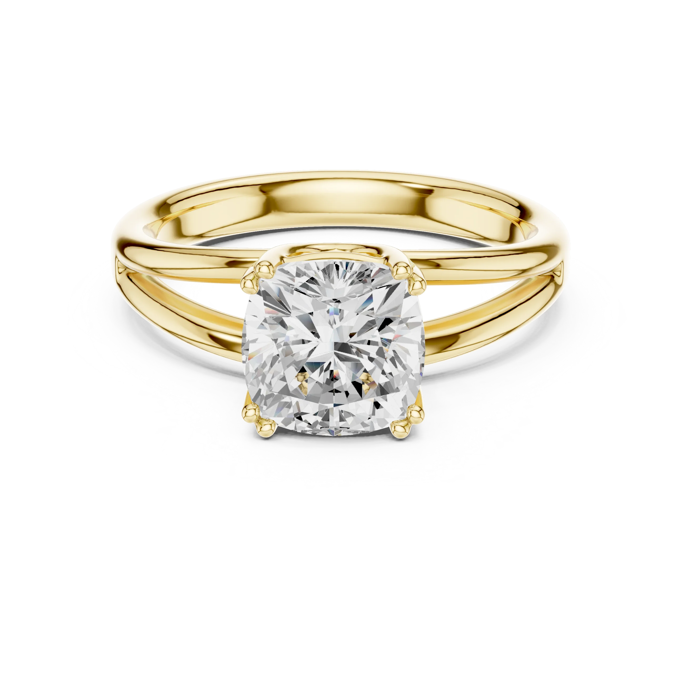 Cushion Shape Diamond Solitaire Engagement Ring
