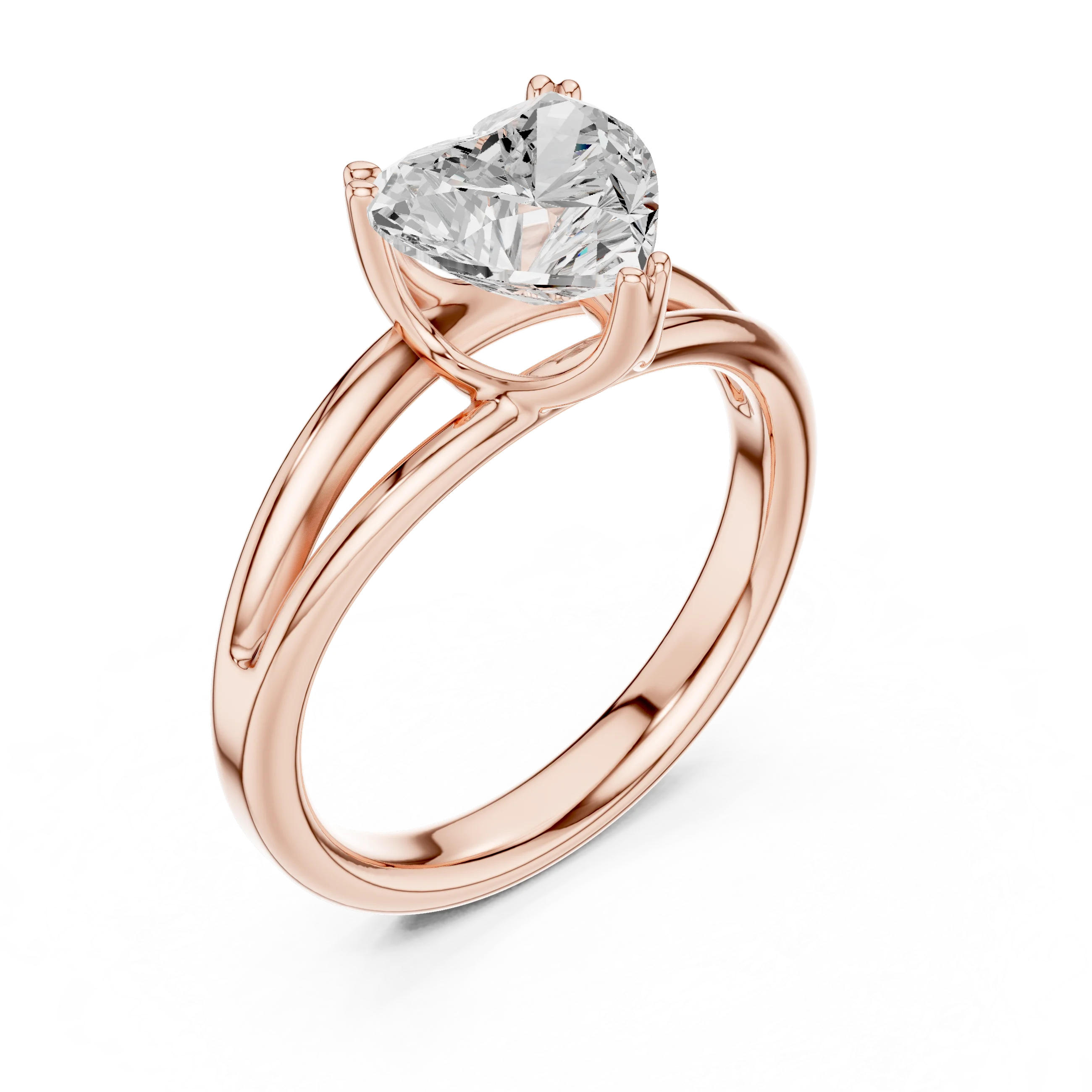 Heart Shape Diamond Solitaire Engagement Ring